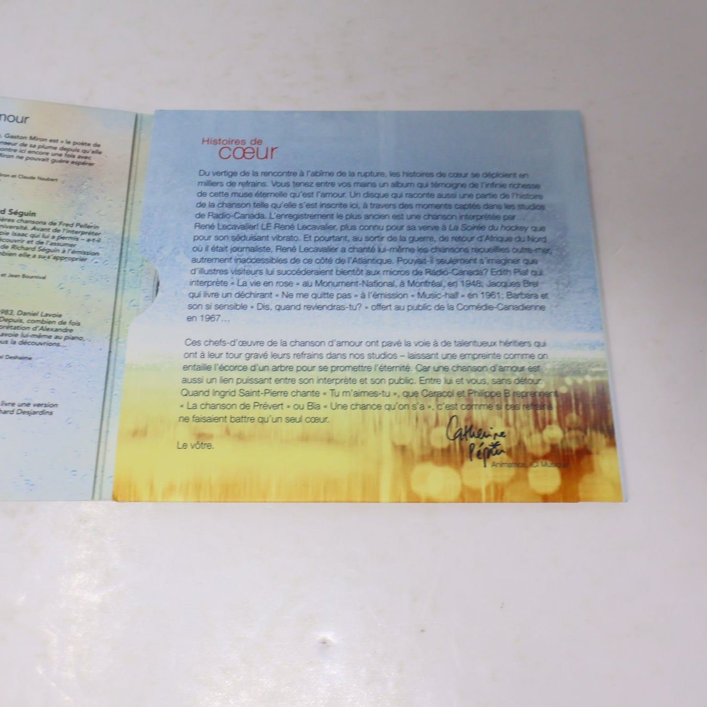 Histoires de Coeur CD 2015 19 Chansons d'Amour French Pop SRC Caracol/Forestier