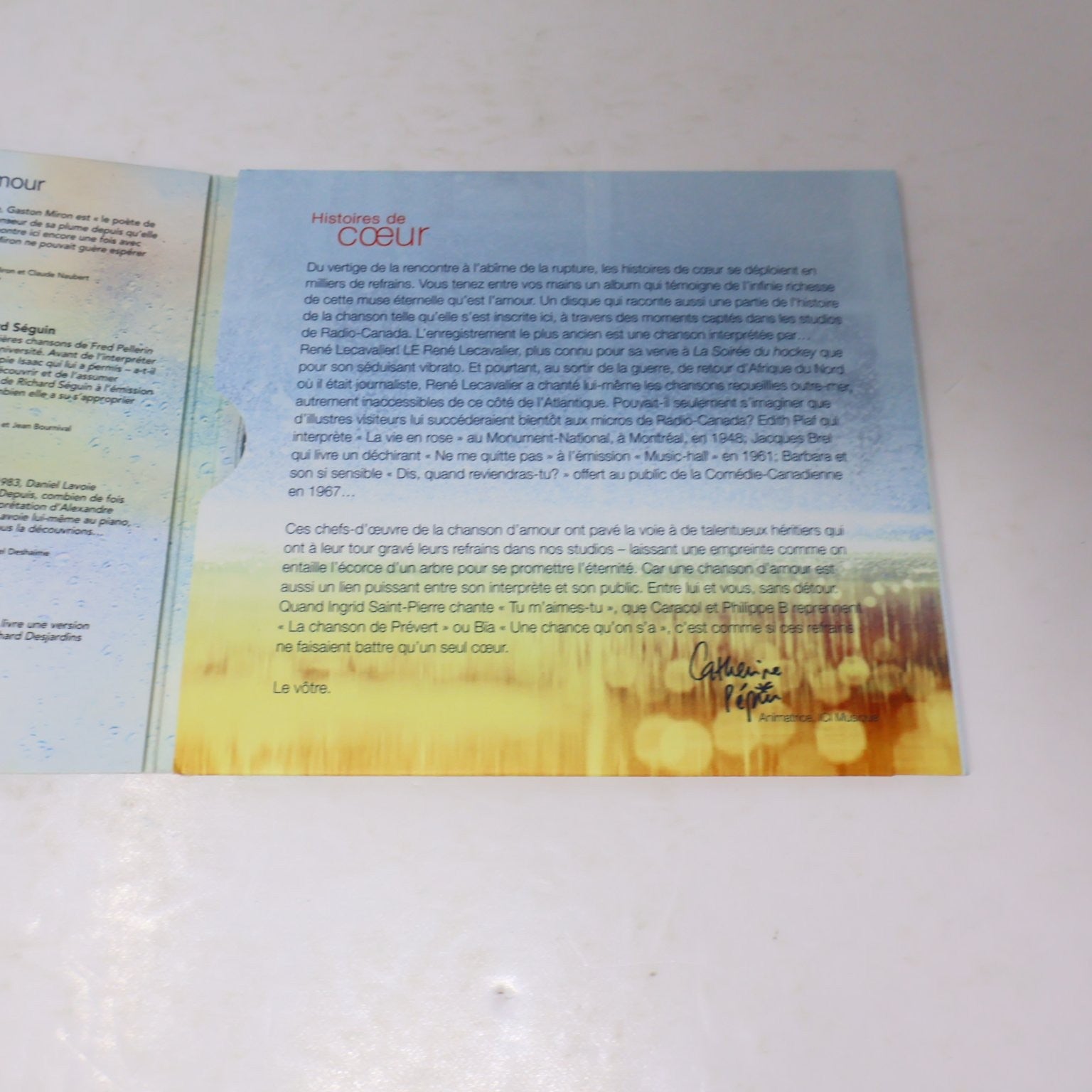 Histoires de Coeur CD 2015 19 Chansons d'Amour French Pop SRC Caracol/Forestier