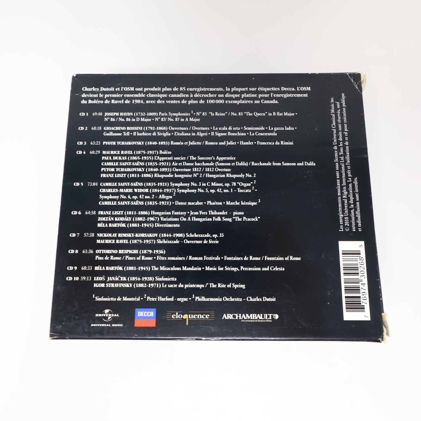 Charles Dutoit Lot 2 CD Dutoit-Montréal Chez Decca 20 Ans Déjà/Les Années Dutoit