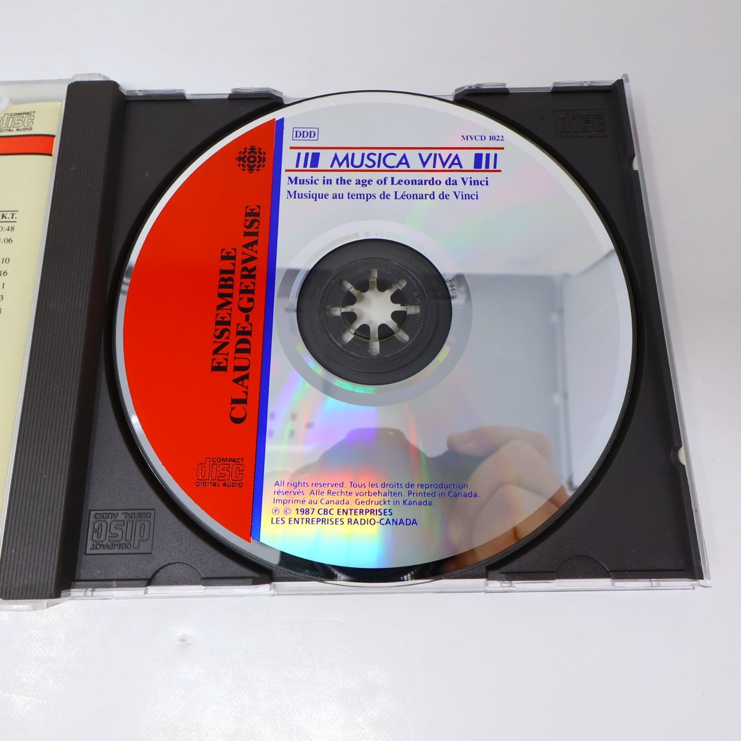 Ensemble Claude-Gervaise CD Music In The Age Of Leonardo Da Vinci Musica Viva
