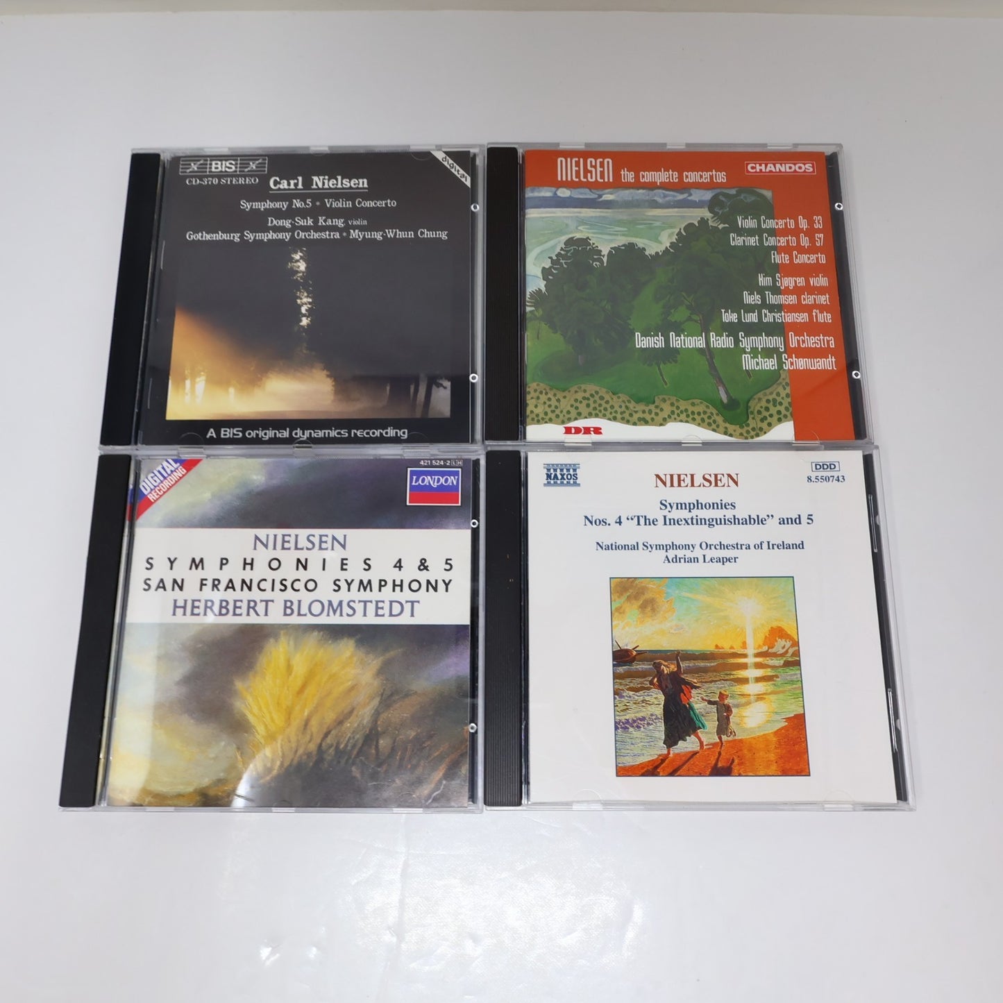 Carl Nielsen 8 CD Lot Symphony 2-3-4-5/Concertos Salonen/Chung/Leaper/Blomstedt