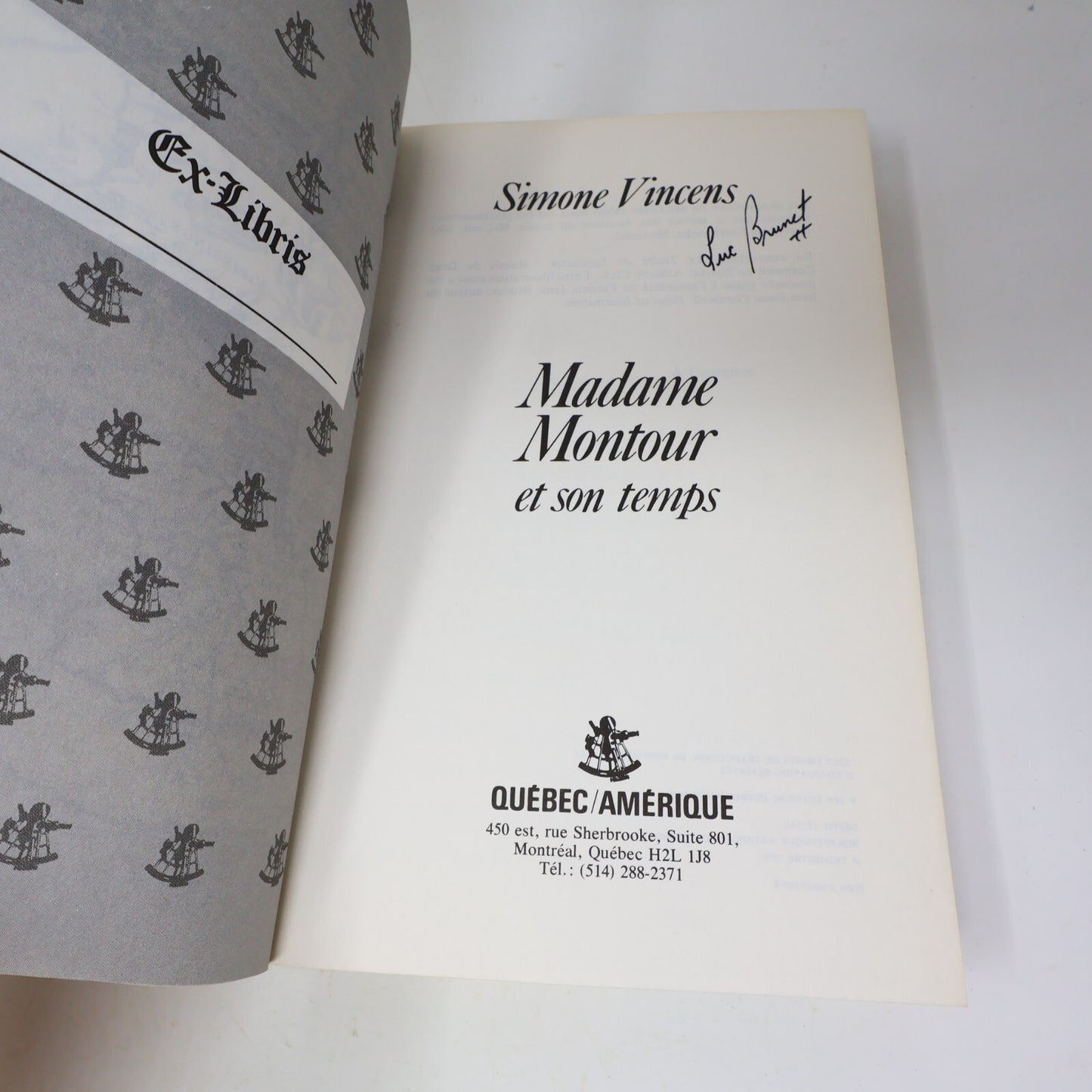1979 Madame Montour et son Temps Simone Vincens Québec Amérique Biographie Livre