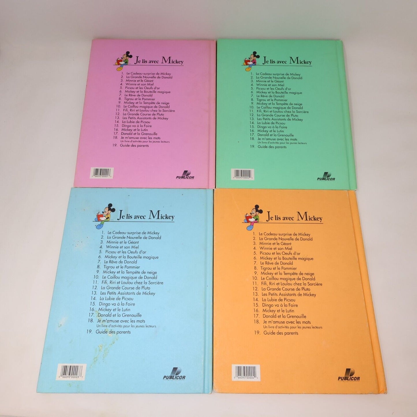 Lot 17 Livres Je Lis avec Mickey Walt Disney Publicor Jeunes Enfants Français HC