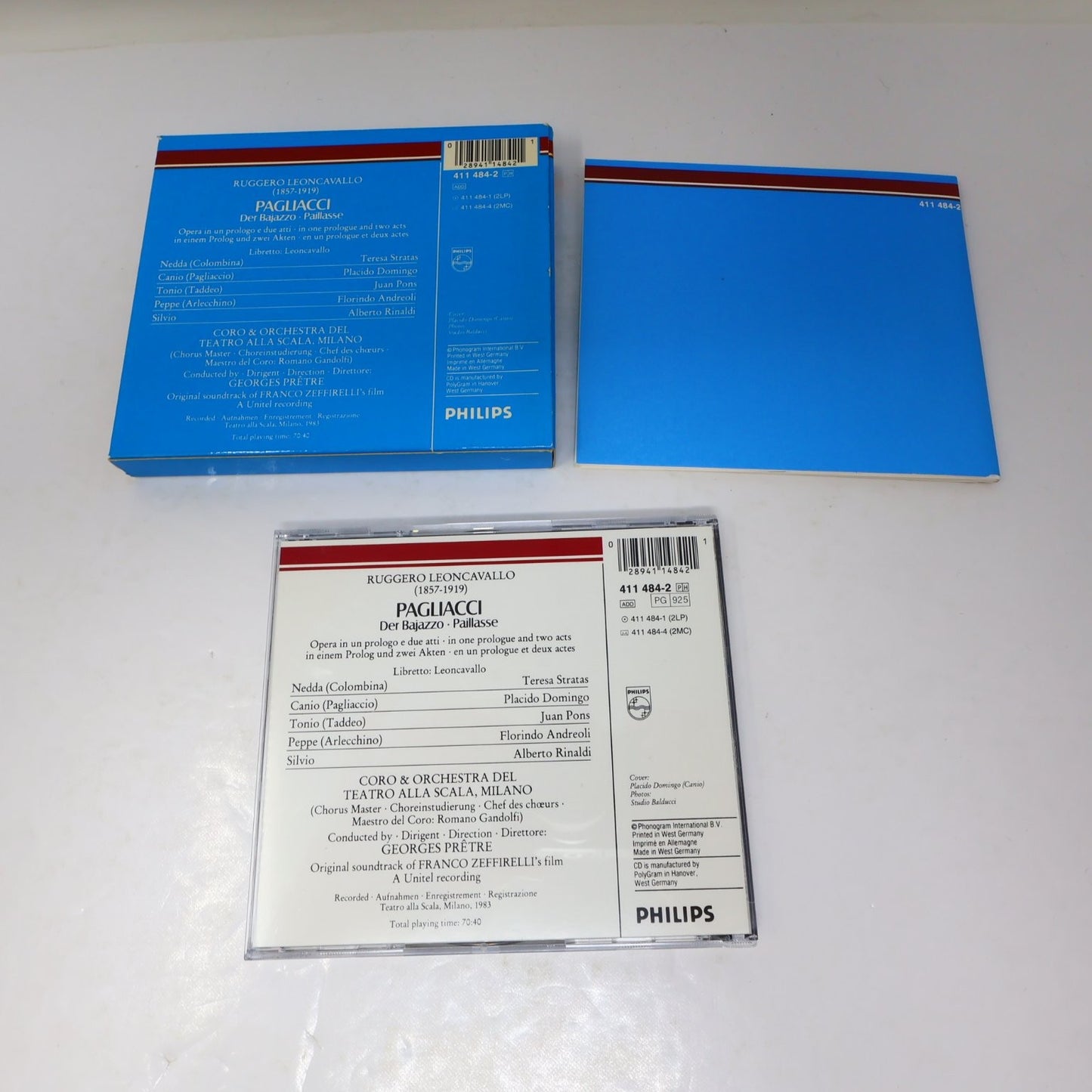 Leoncavallo Pagliacci CD 1983 Georges Prêtre Philips Classics Domingo/Stratas