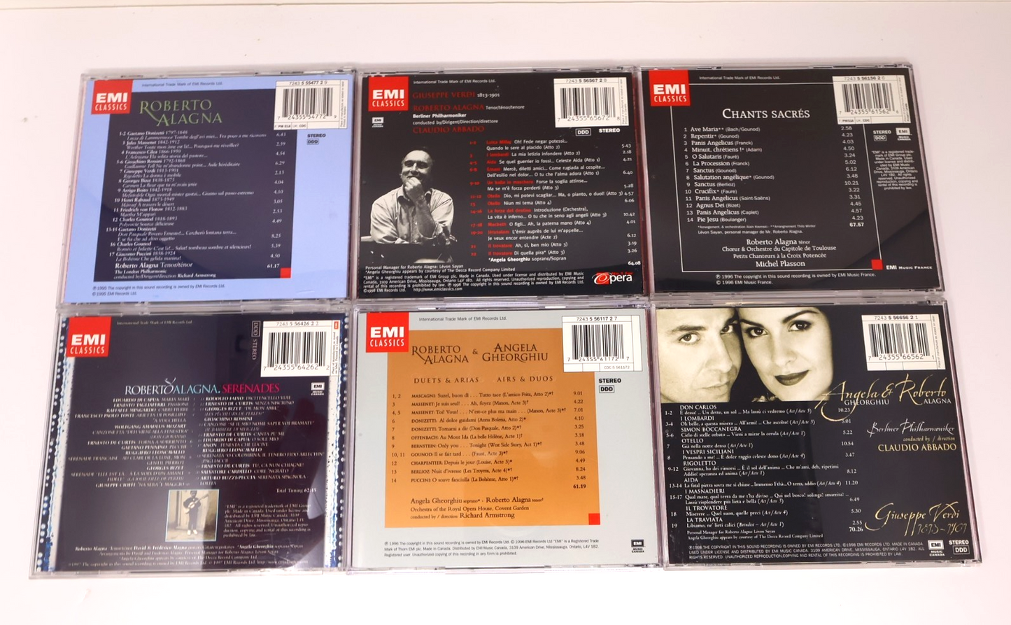 Roberto Alagna 6 CD Lot Serenades/Verdi Arias/Duets & Arias/Verdi Per Due