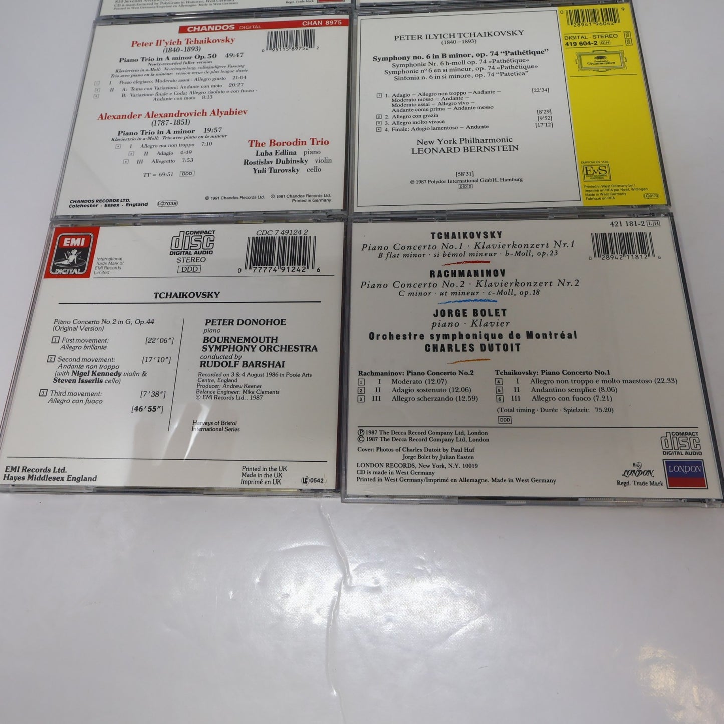 Tchaikovsky 13 CD Lot Sir Georg Solti/Charles Dutoit/Kyung Wha Chung/Jansons