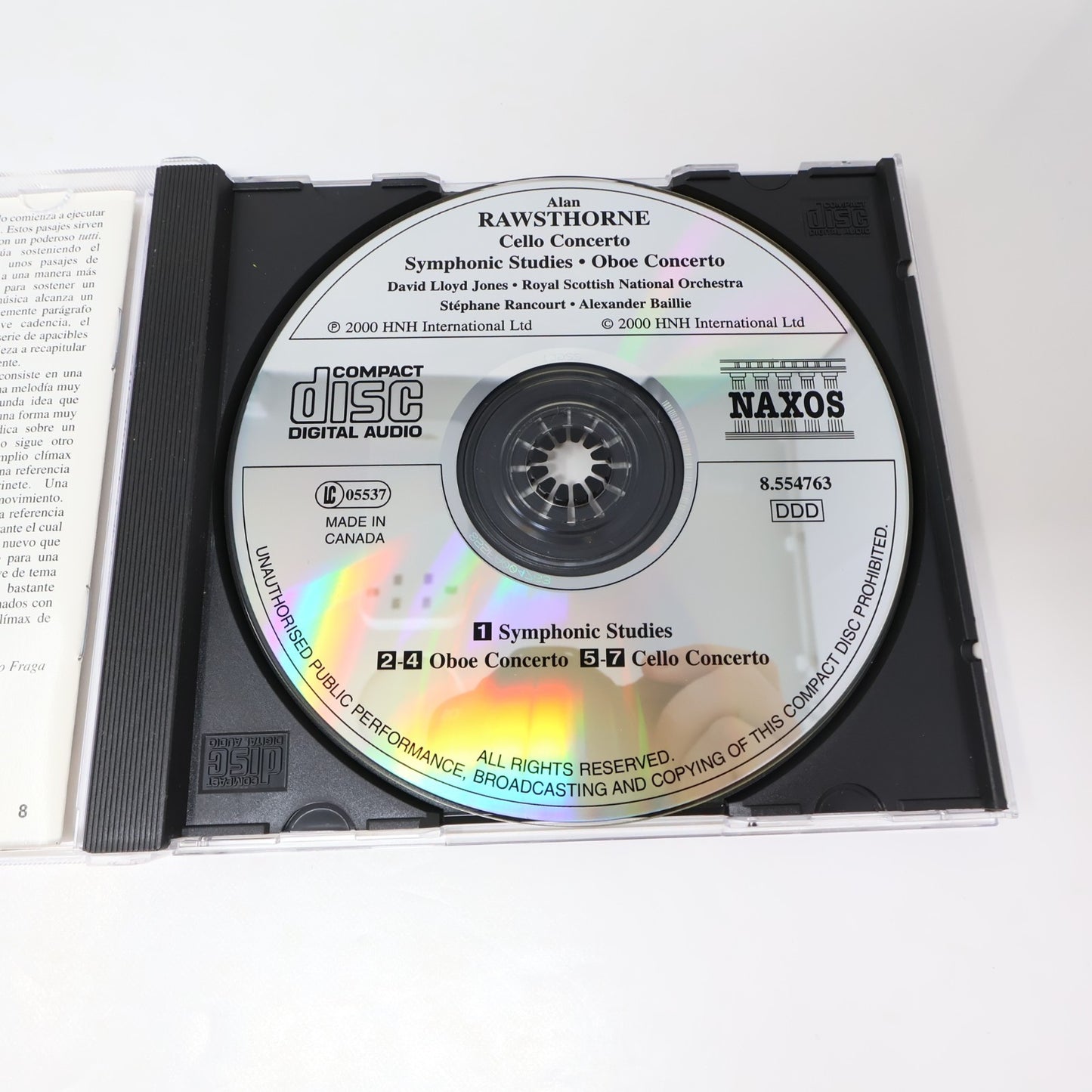 Rawsthorne Cello Concerto/Oboe Concerto/Symphonic Studies CD David Lloyd-Jones