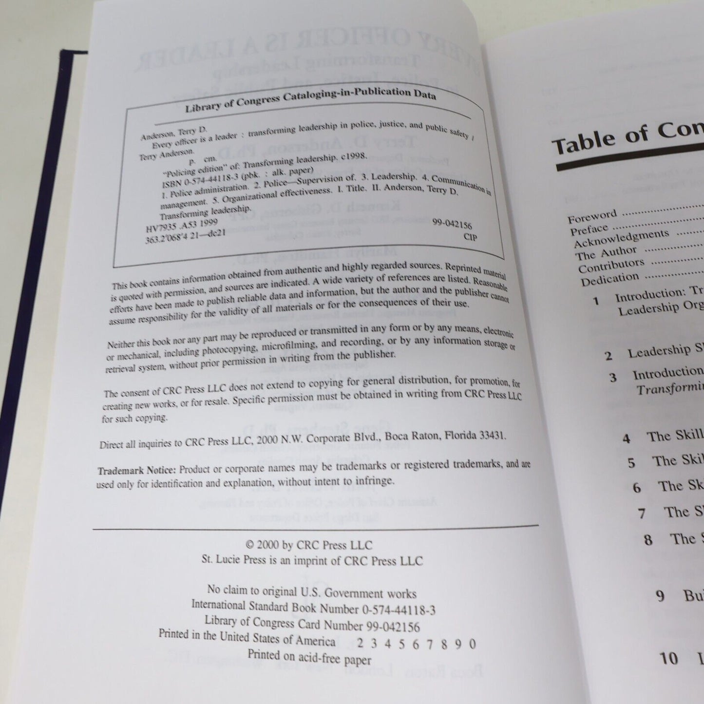 1999 Every Officer Is a Leader Terry Anderson Justice Police Public Safety Book