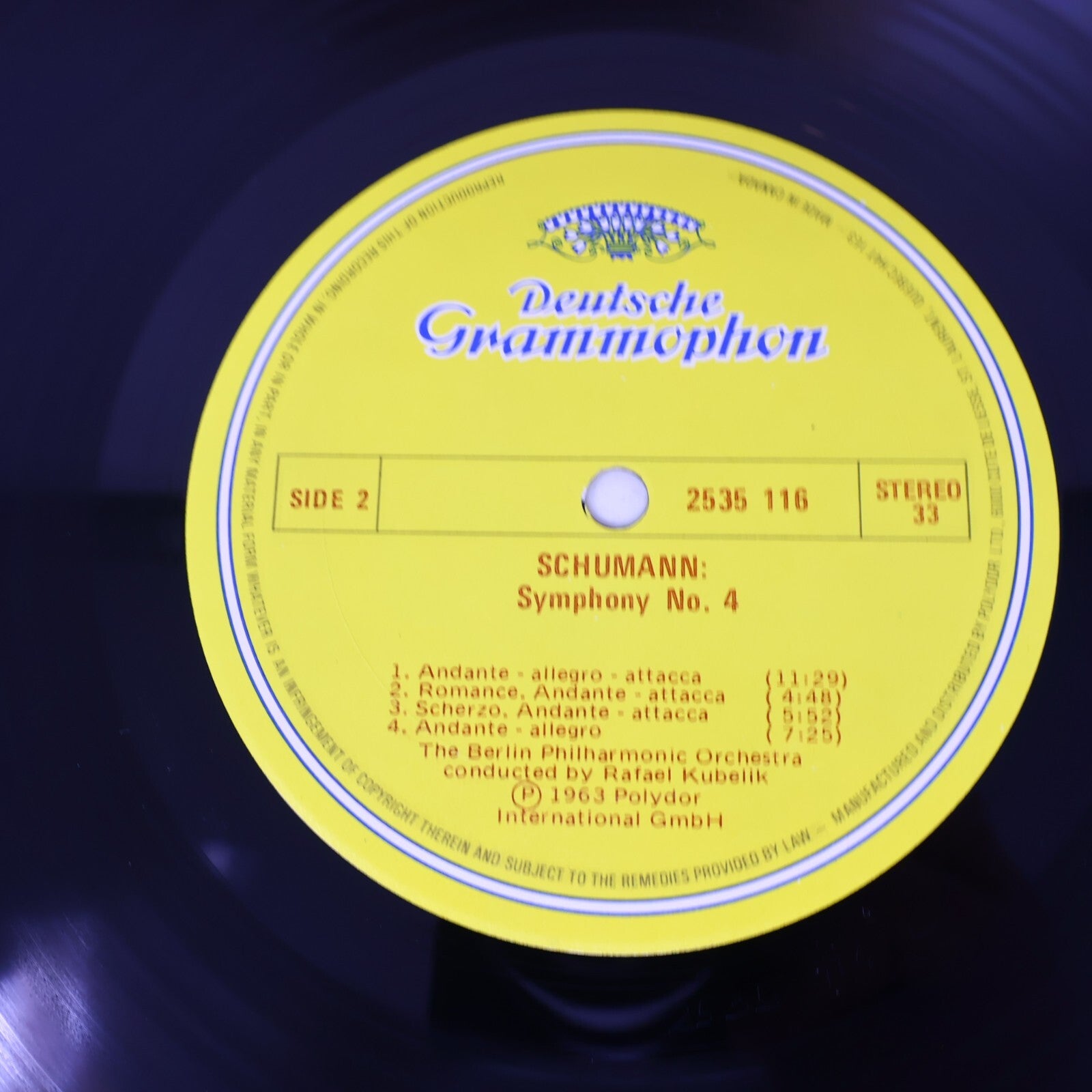 Robert Schumann Rafael Kubelik Berliner Symphonie #1 4 LP 1974 Record 2535 116