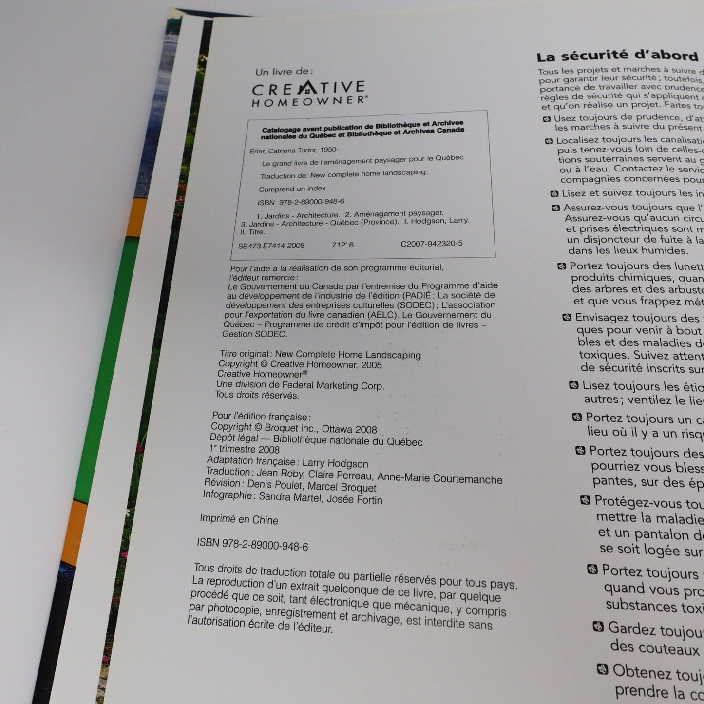 2008 Le Grand Livre de l'Aménagement Paysager pour le Québec Horticulture HC