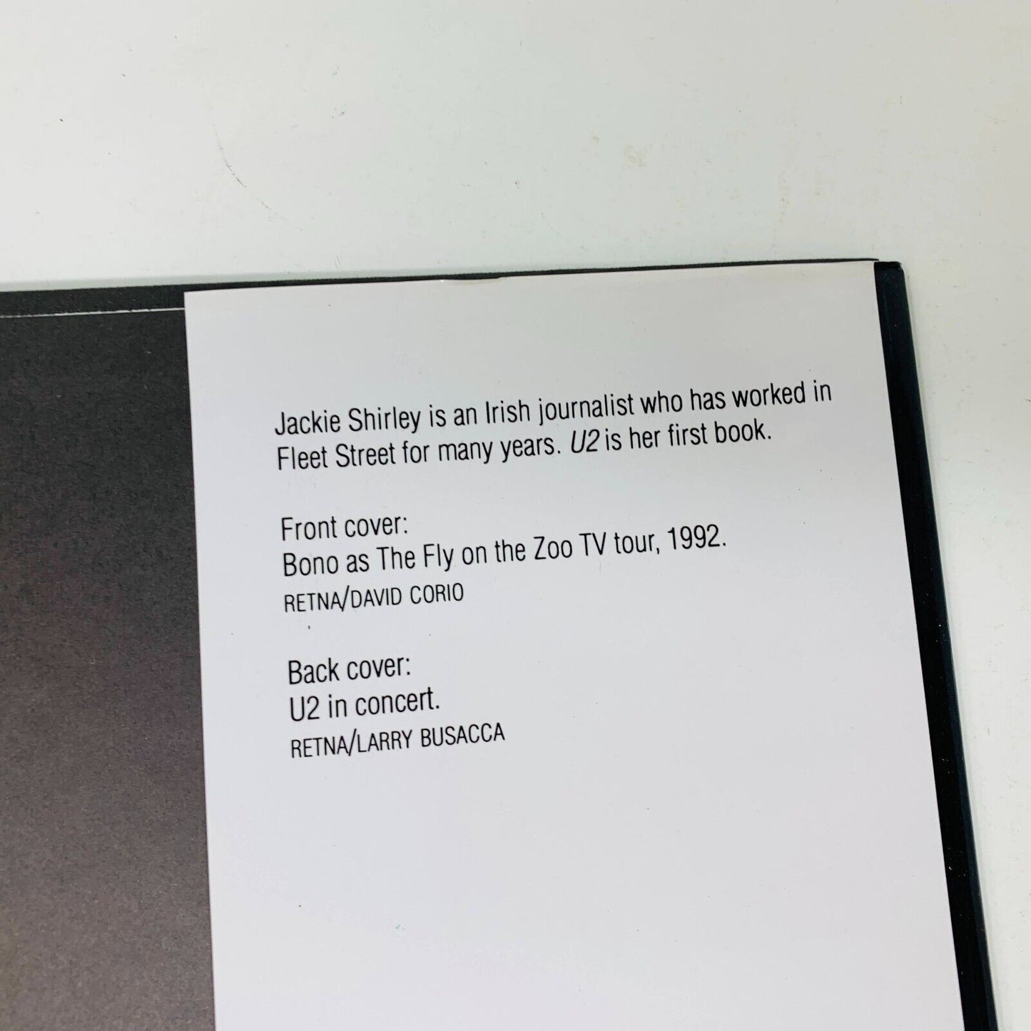 1993 U2 Bison Books Hardcover DJ Jackie Shirley Band Group Show Pictures Story