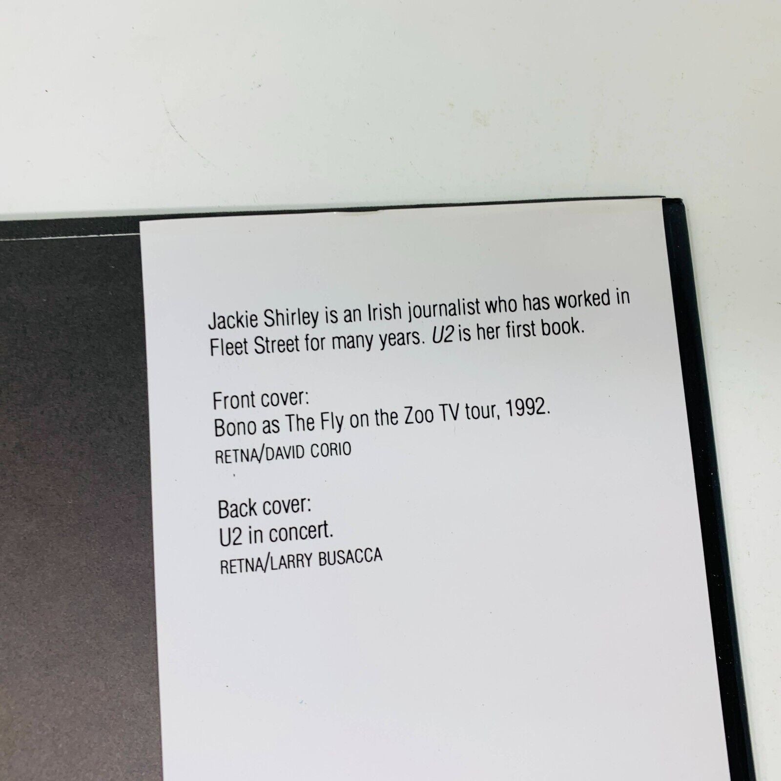 1993 U2 Bison Books Hardcover DJ Jackie Shirley Band Group Show Pictures Story