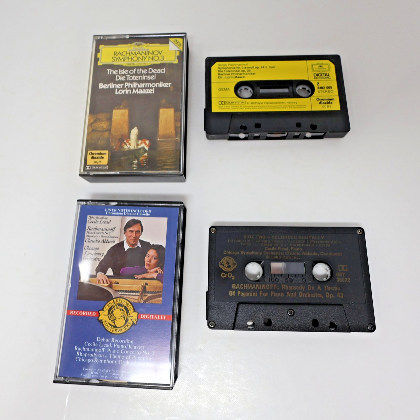 Rachmaninov 3 Cassettes Lot Symphonies 2-3/Piano Concerto 2 Maazel/Ashkenazy