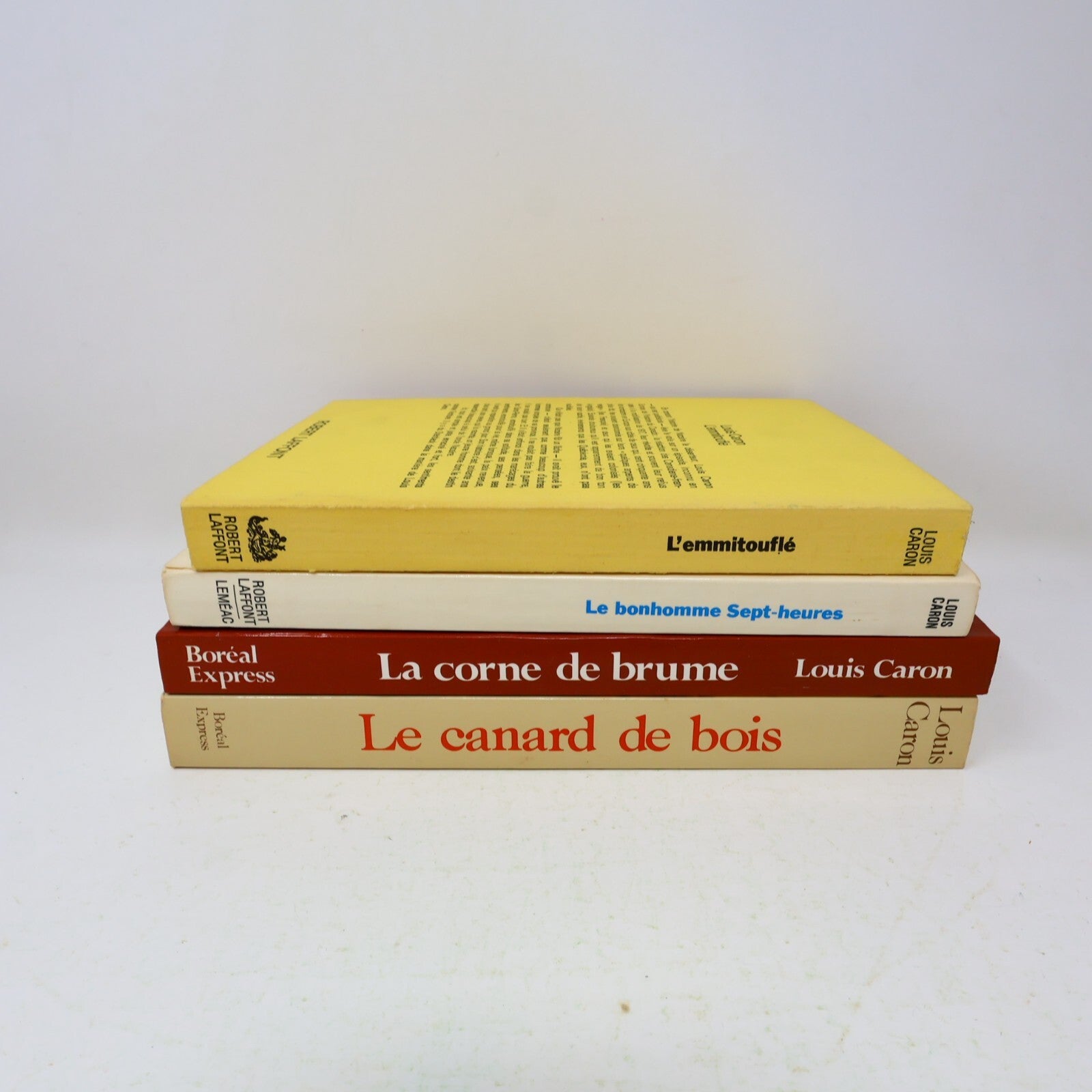 Louis Caron Lot 4 Livres L'Emmitouflé/Canard de Bois/Bonhomme Sept-Heure Roman
