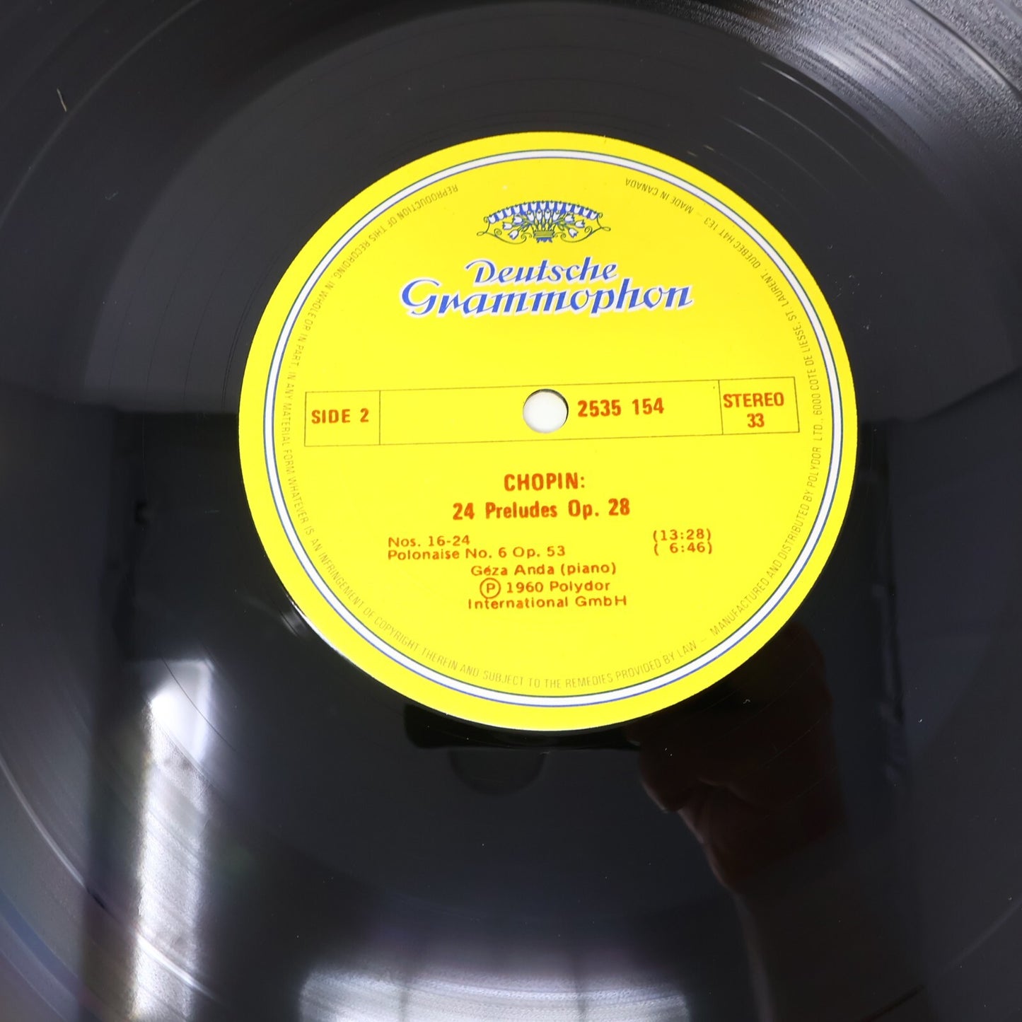 Chopin Géza Anda Preludes Op.28 / Polonaise Op.53 LP 1975 Record Piano 2535 154