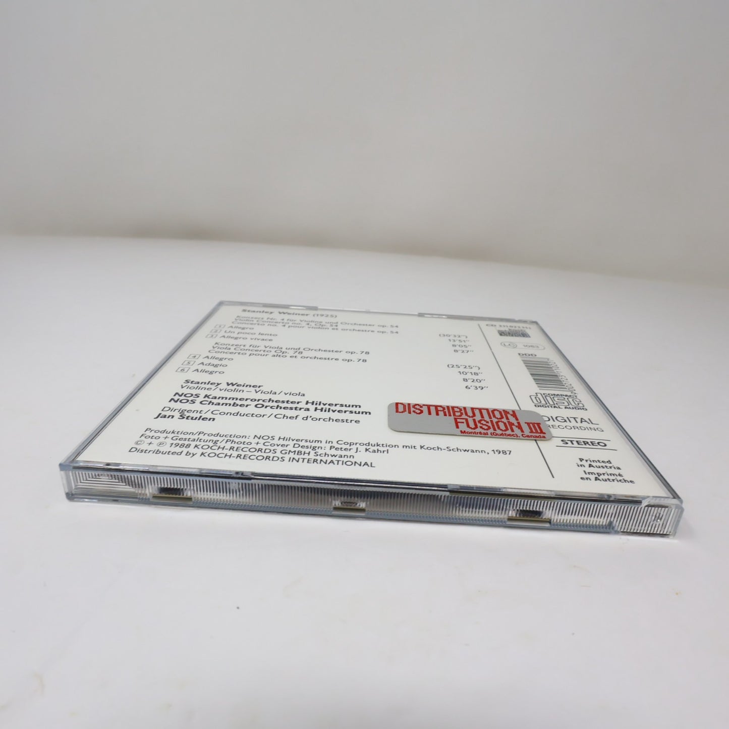 Stanley Weiner/Konzert Nr. 4 Für Violine/Viola Und Orchester Op. 54/78 CD 1988