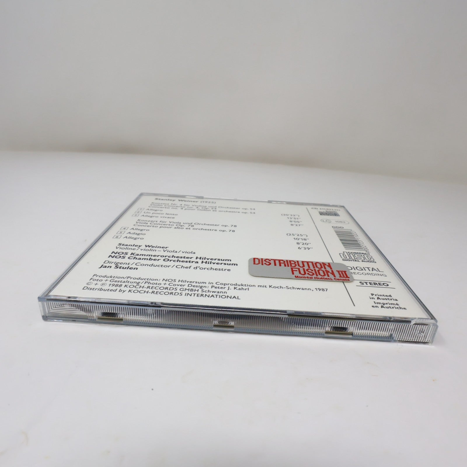 Stanley Weiner/Konzert Nr. 4 Für Violine/Viola Und Orchester Op. 54/78 CD 1988