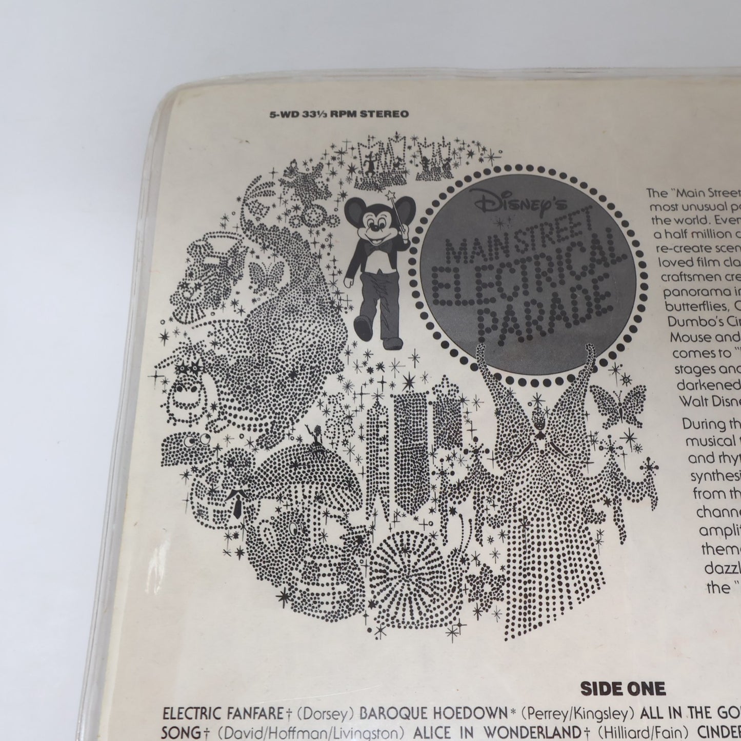 Disney's Main Street Electrical Parade 7" Music Record 1977 Disneyland Tested