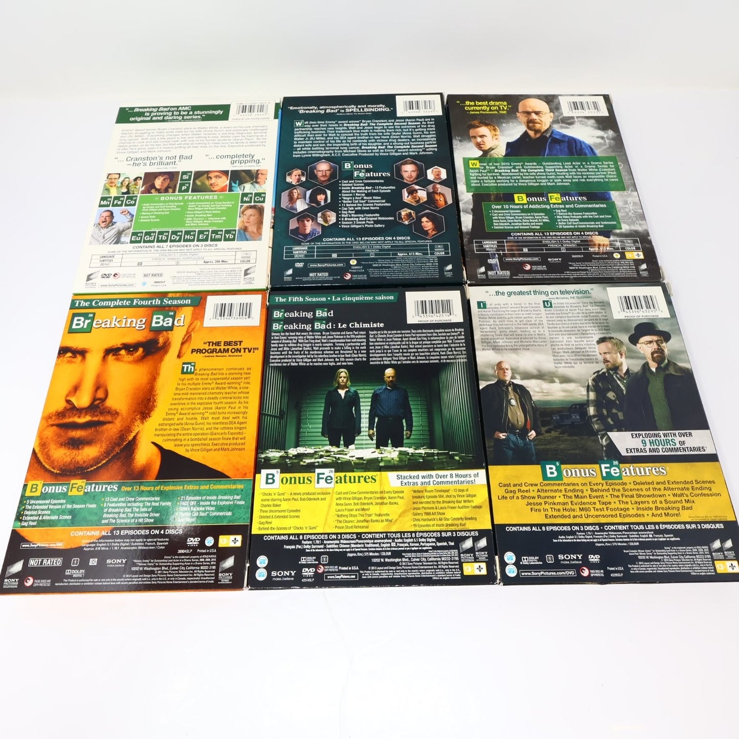 Breaking Bad 6 DVD Lot Complete Serie Seasons 1-5 TV Series Bryan Cranston NTSC