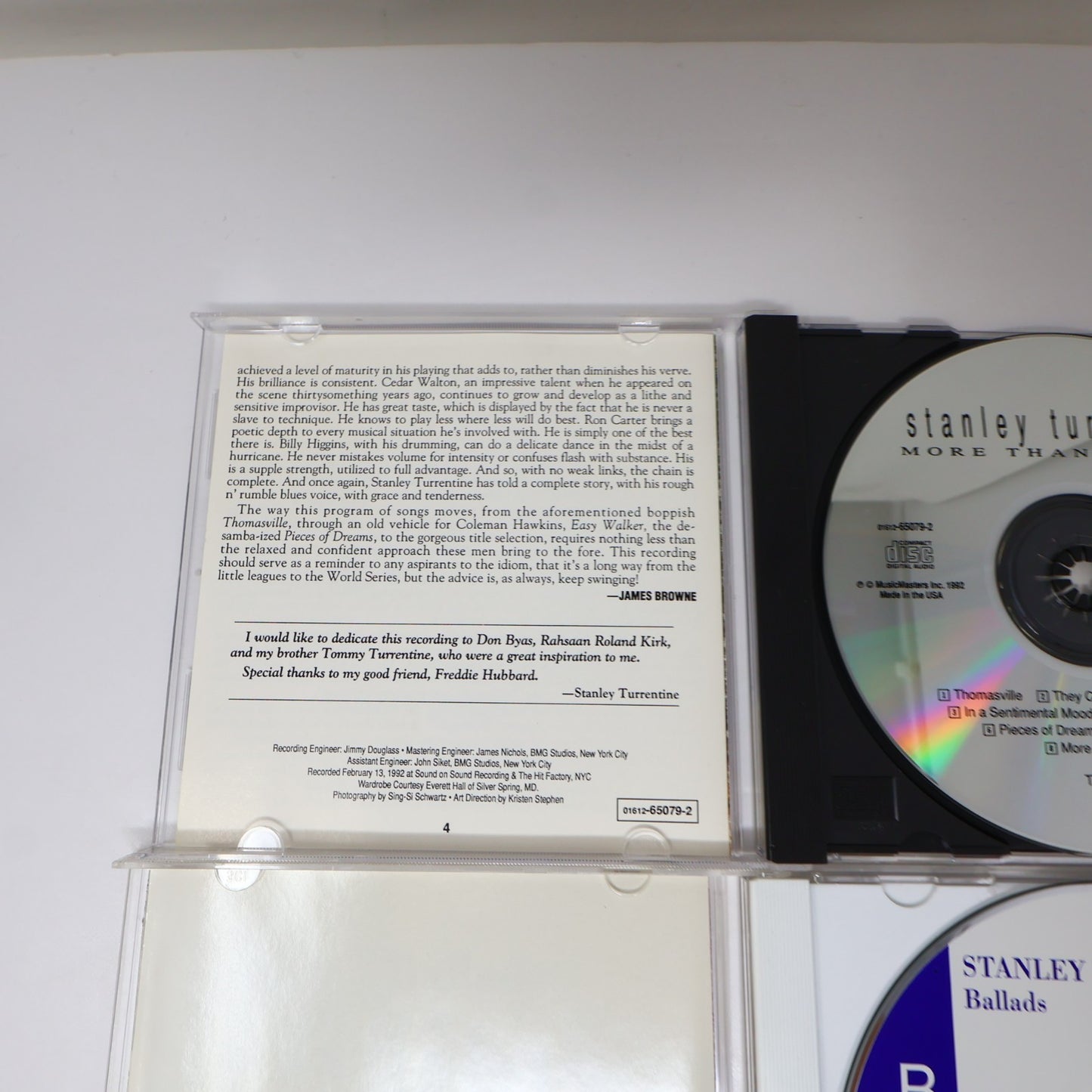 Stanley Turrentine 2 CD Lot Ballads/More Than A Mood Blue Note/MusicMasters Jazz