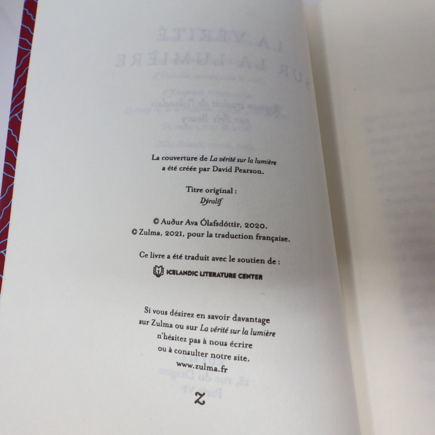 La vérité sur la lumière Audur Ava Ólafsdóttir 2021 Français/French Edition