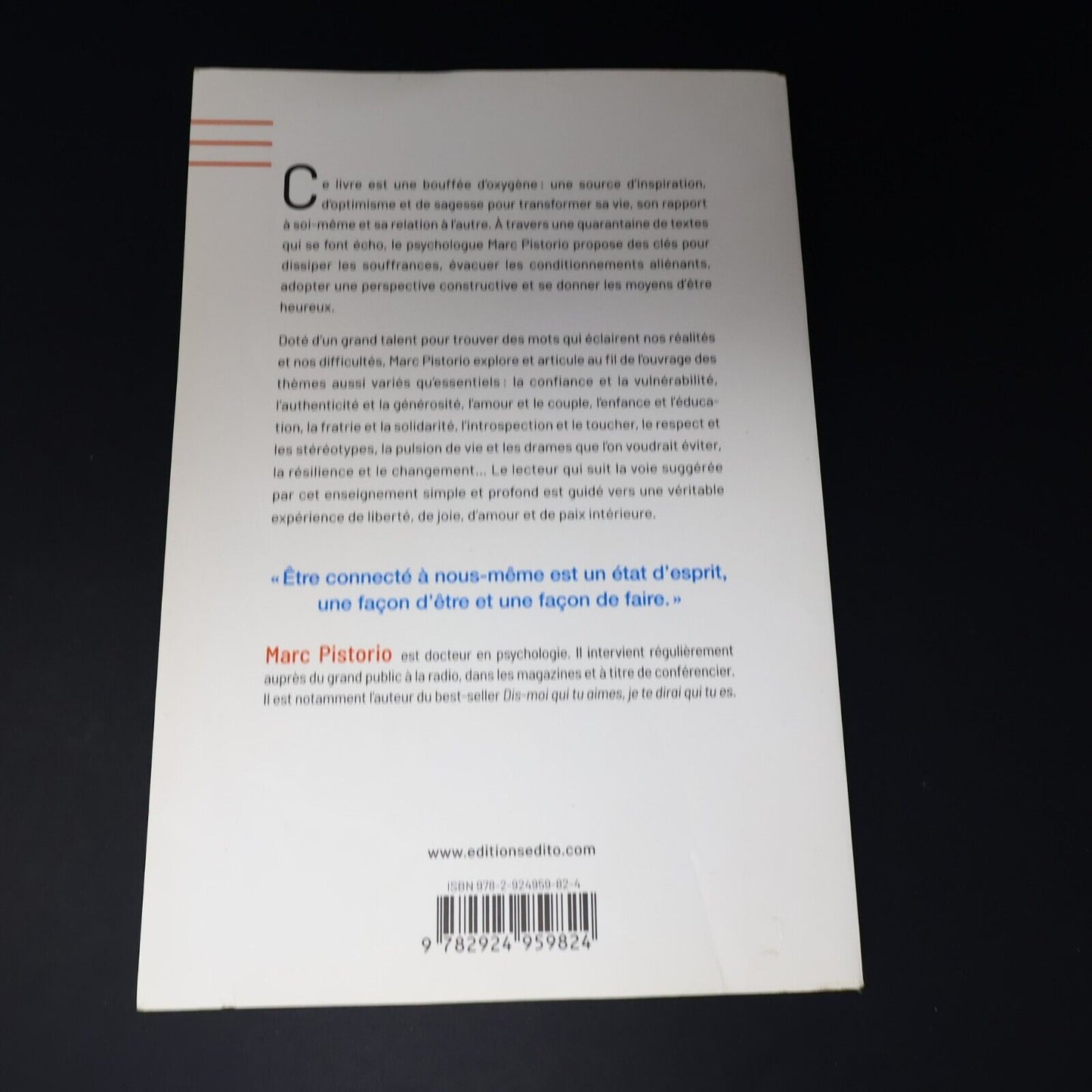 2020 Connecté à Soi Connecté aux Autres de Marc Pistorio Paperback PB Edito Book