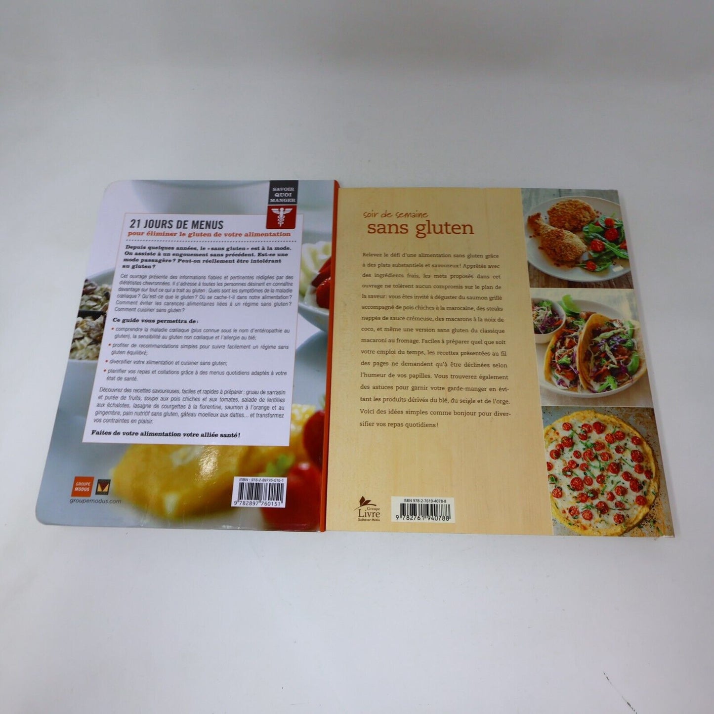 Sans Gluten Lot 4 Livres Cuisine Santé Soir de Semaine 21 Jours Menus Recettes
