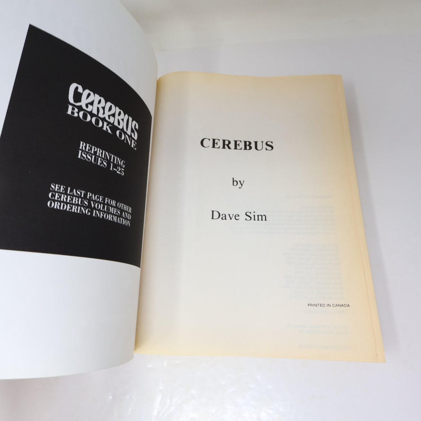 Cerebus TPB Book One by Dave Sim Reprinting Issues 1-25 Black & White 2003 Comic