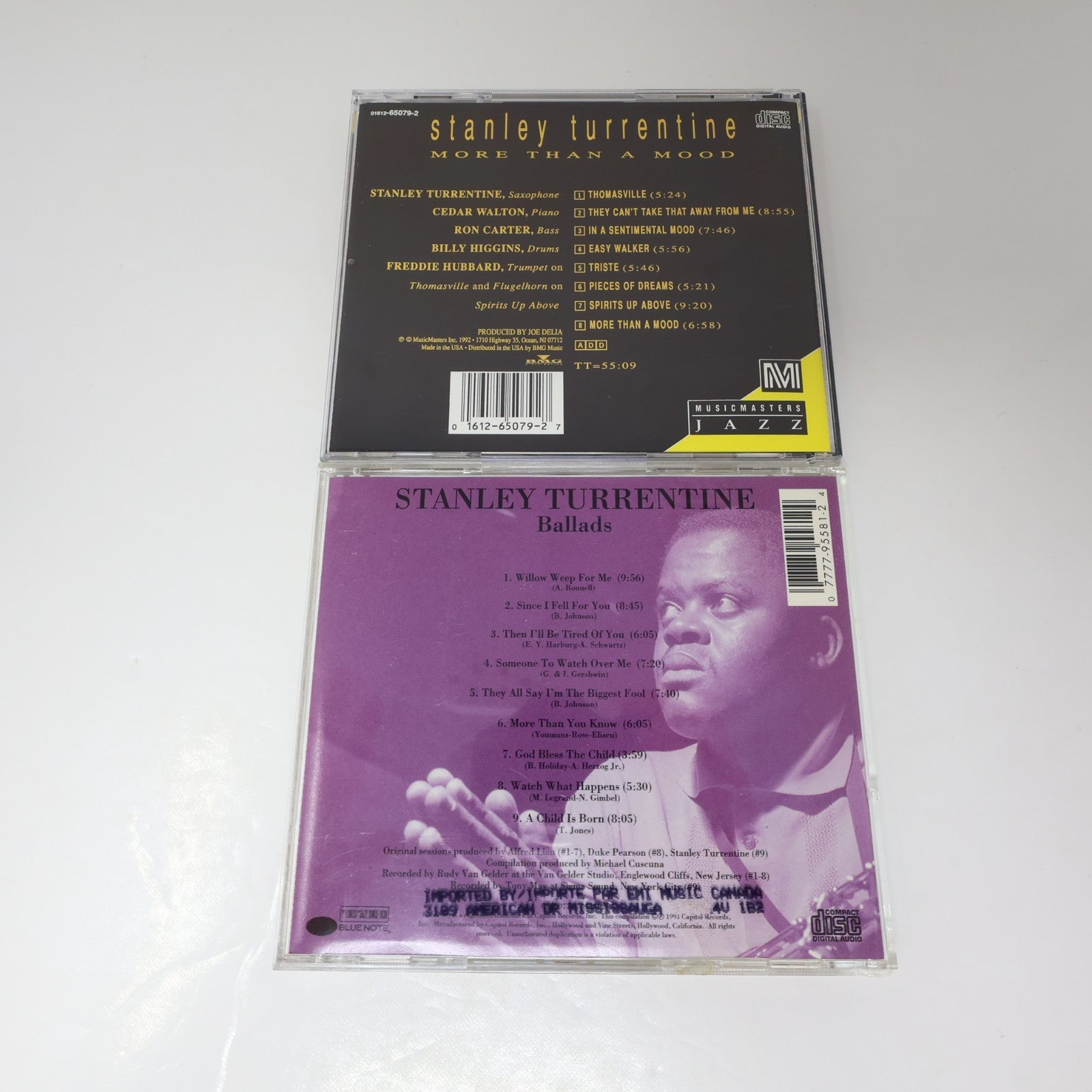 Stanley Turrentine 2 CD Lot Ballads/More Than A Mood Blue Note/MusicMasters Jazz