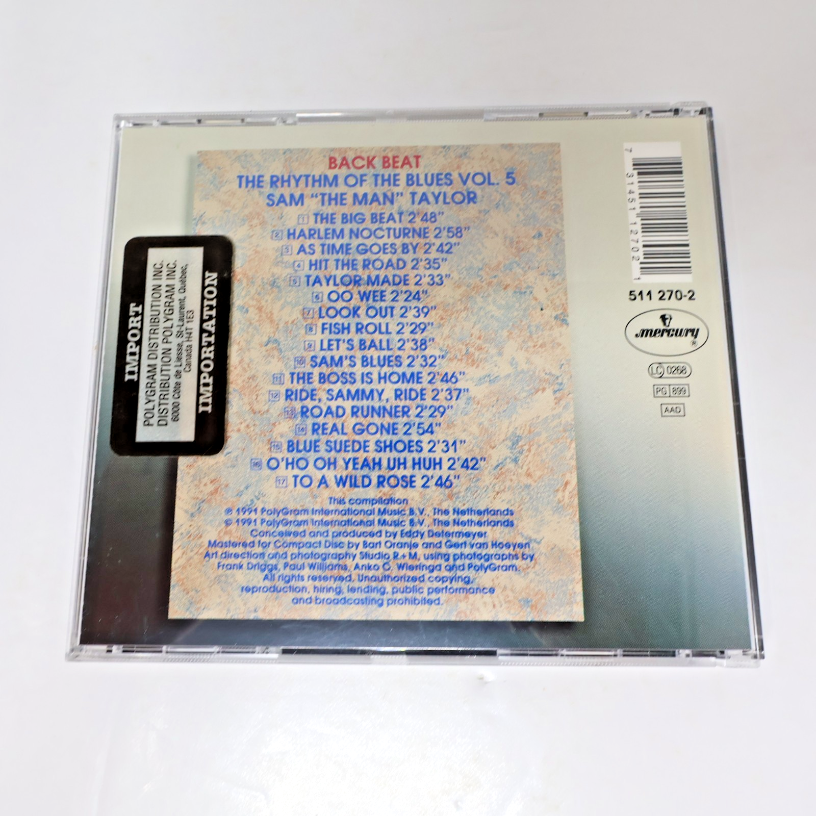 Sam "The Man" Taylor Back Beat The Rhythm Of The Blues #5 CD Mercury 511 270-2
