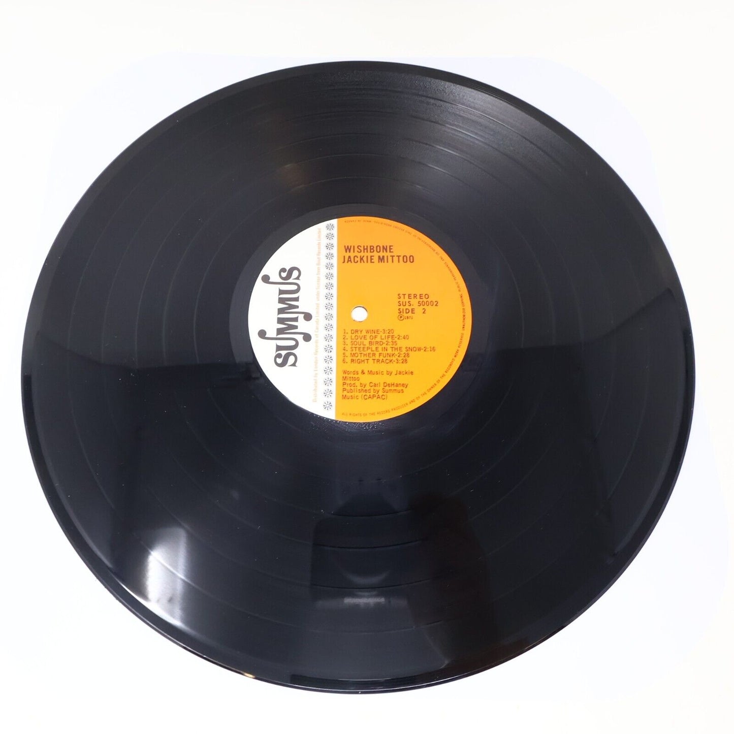Jackie Mittoo Wishbone LP Record Vinyl Canada 1972 Summus Records SUS 50.002