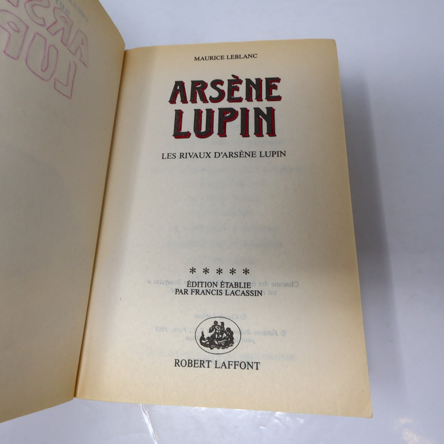 Les Rivaux d'Arsène Lupin Maurice Leblanc Arsène Lupin #5 Bouquins 1988 PB Livre