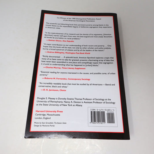 American Apartheid Massey Denton 1993 Paperback Sociology Harvard Press Book