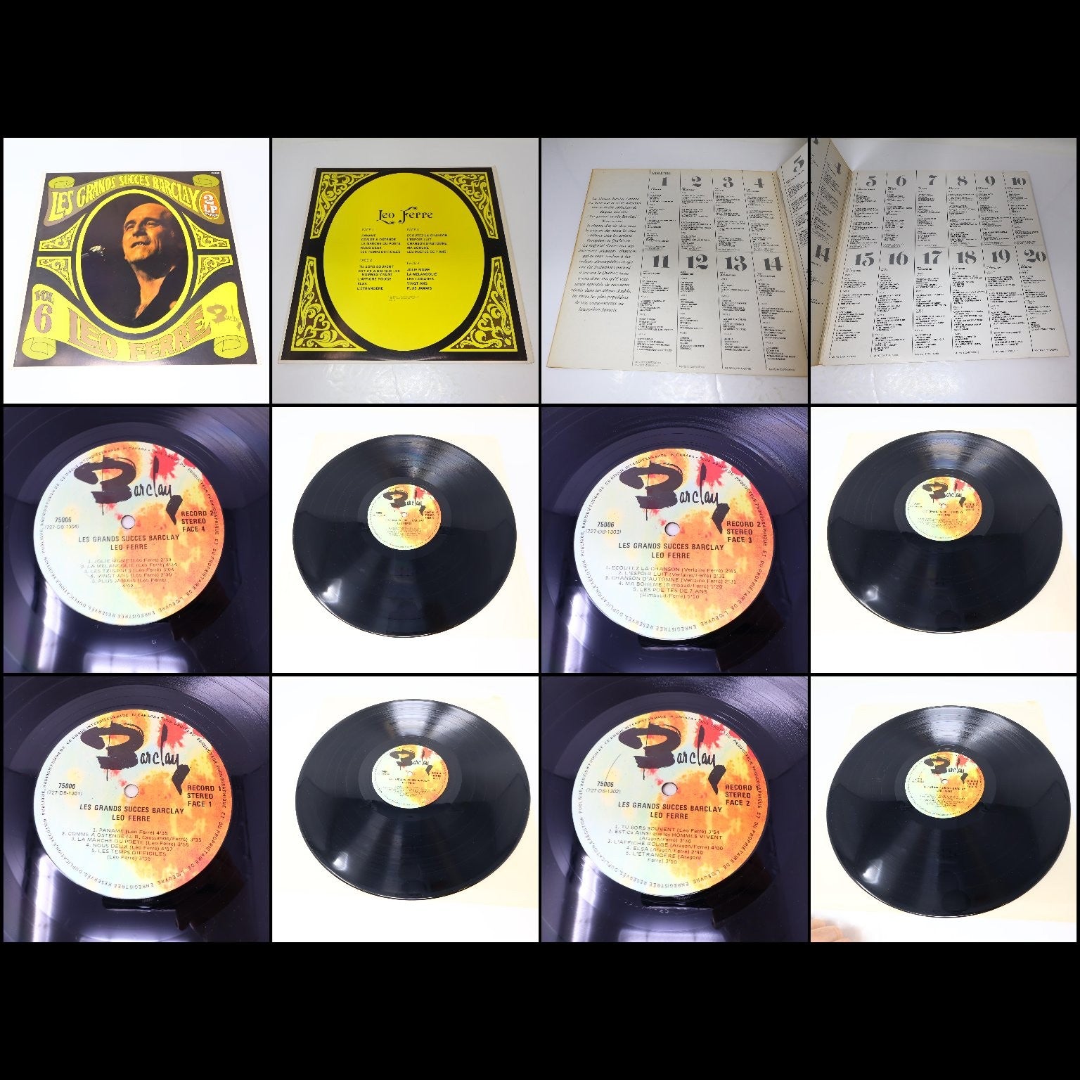 Léo Ferré Lot 10 Disques LP Record Amour Anarchie #1-2/Ludwig/Je Te Donne/Frime