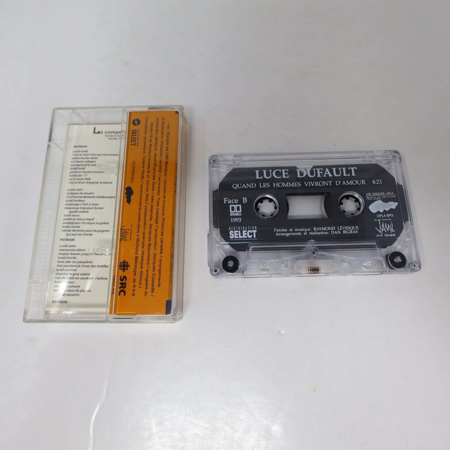 La Complainte du Lundi Cassette L'Équipe CBF Bonjour/Luce Dufault/Dan Bigras