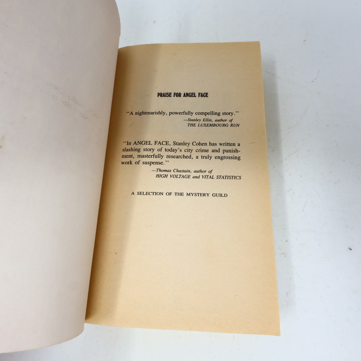 1983 Angel Face Stanley Cohen Charter Mystery Thriller Crime Paperback Book 80s