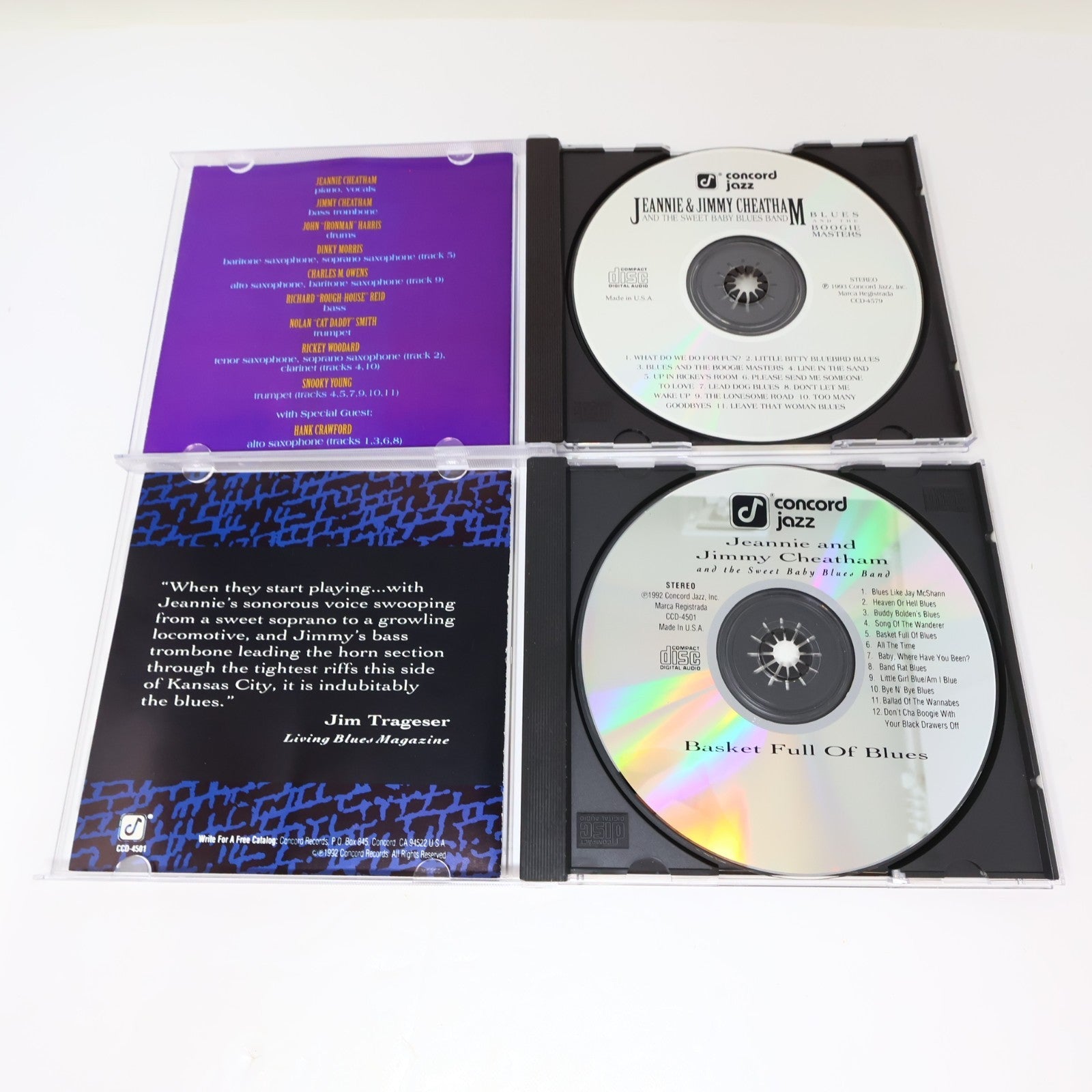 Jeannie & Jimmy Cheatham 2 CDs Lot Blues & Boogie Masters/Basket Full of Blues