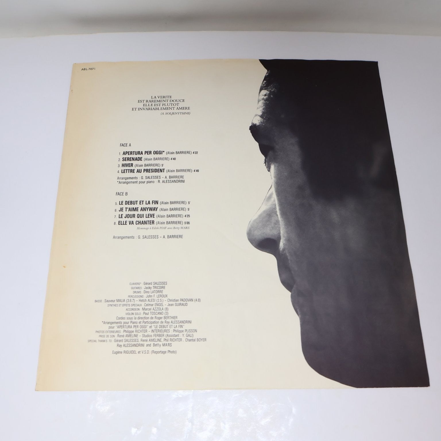 Alain Barriere Lot 10 Disques LP Record Sérénade et Tragédie/Amoco/Seduction