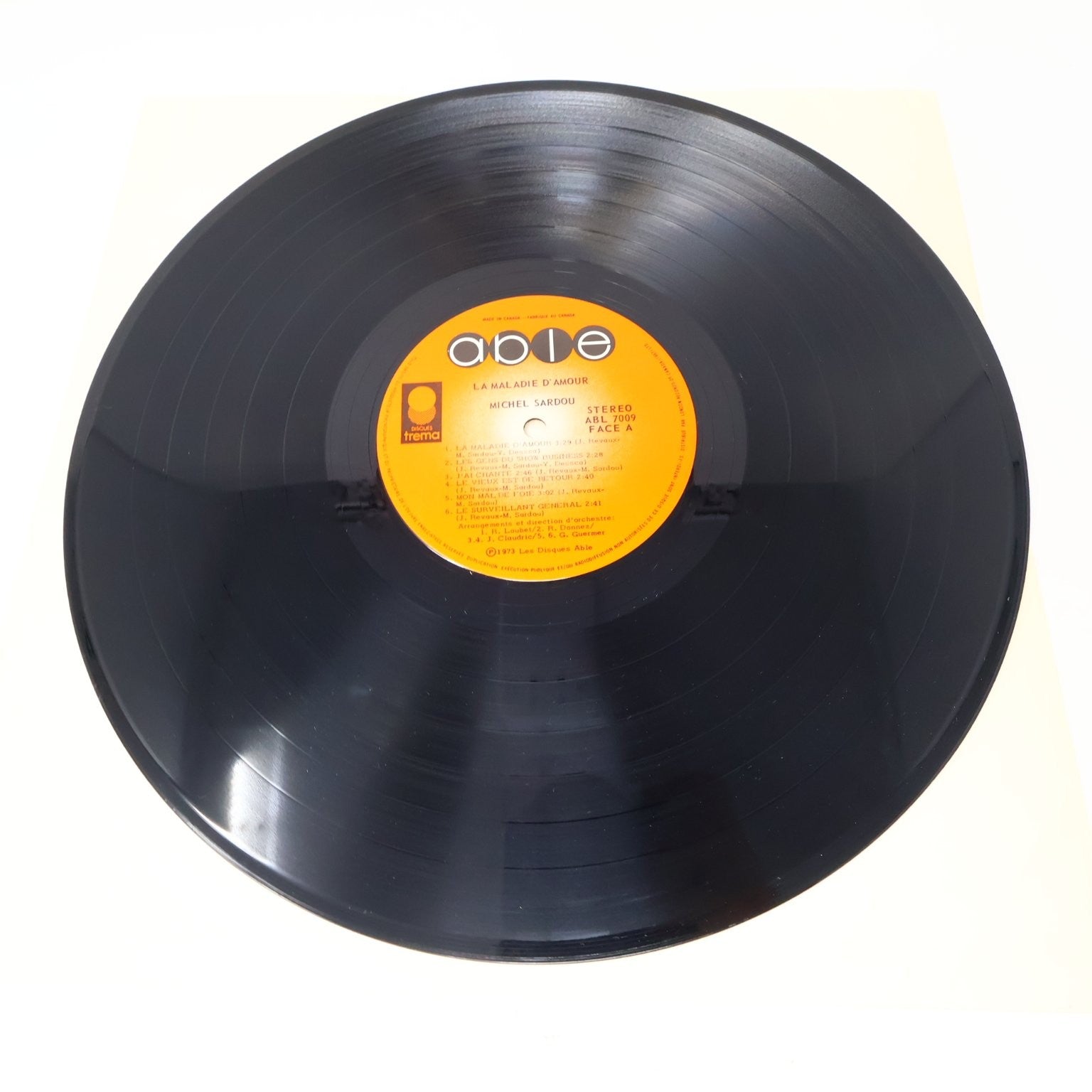 Michel Sardou La Maladie D'Amour LP Record 1973 Disques Able French Pop ABL-7009