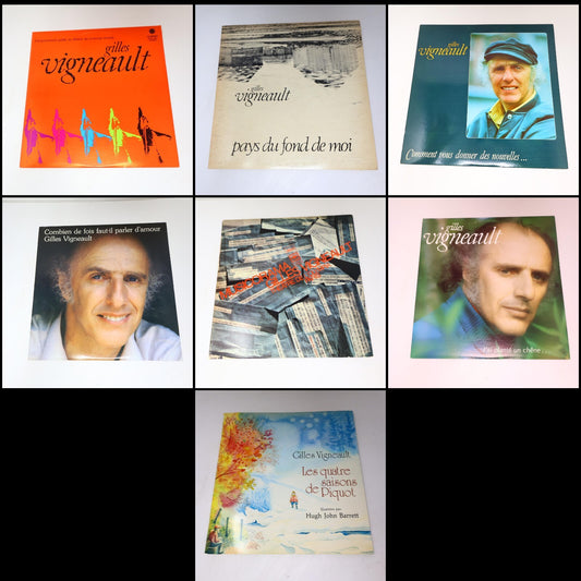 Gilles Vigneault Lot 7 Disques LP Record Combien De Fois Faut-Il Parler D'amour?