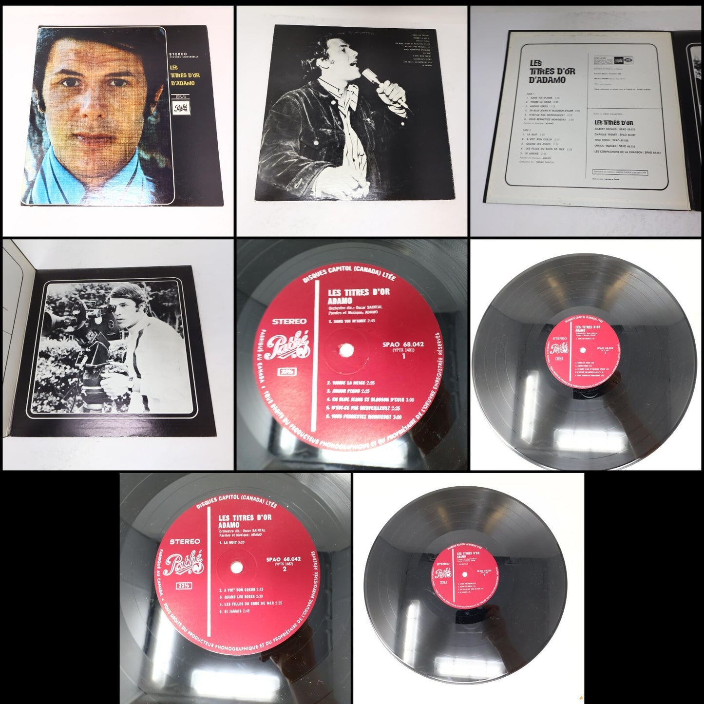 Adamo Lot 8 Disques Pauvre Liberté/Olympia 71/Jusqu'à L'Amour Record Vinyl LP