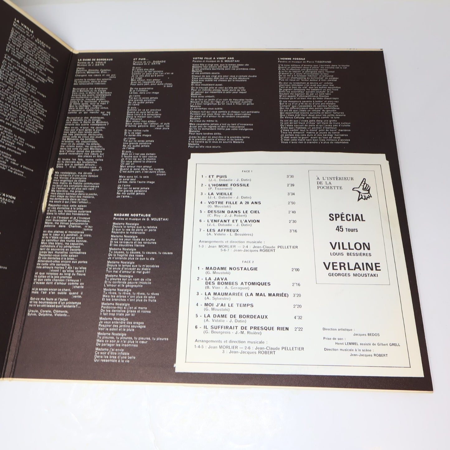 Serge Reggiani Lot 4 Disques Record Bon A Tirer/Éponyme Polydor Canada 70s VG+