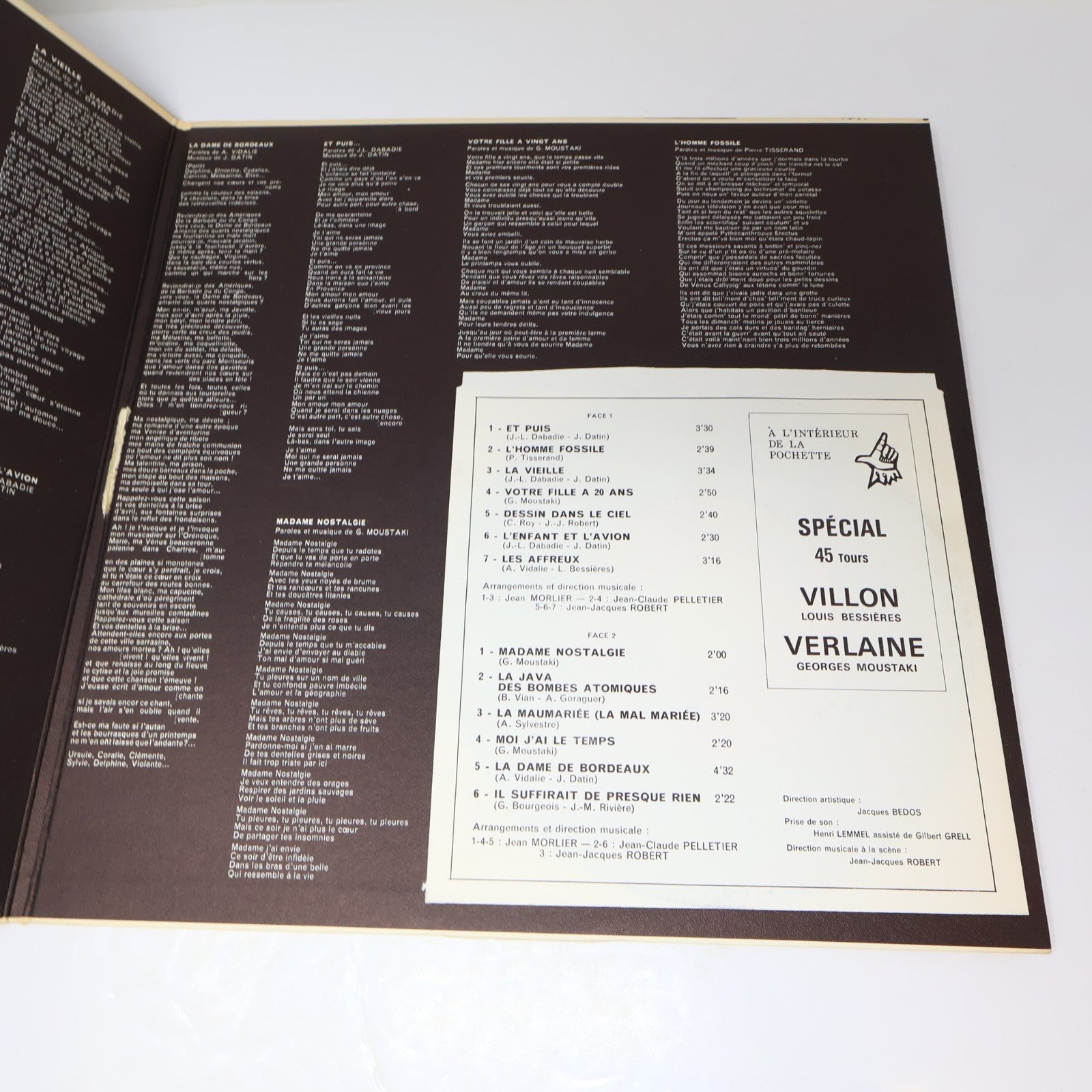 Serge Reggiani Lot 4 Disques Record Bon A Tirer/Éponyme Polydor Canada 70s VG+