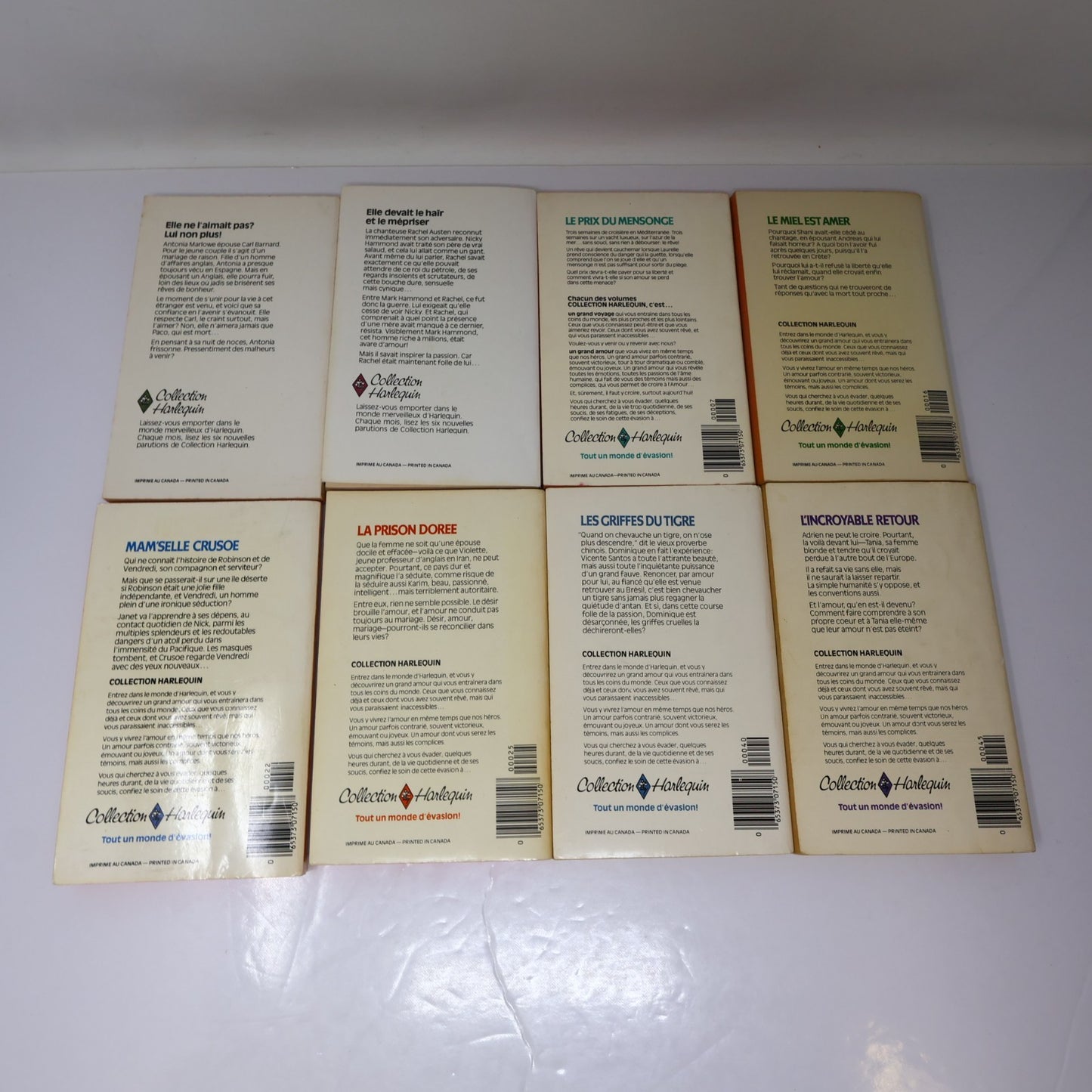 Collection Harlequin Lot 18 Livres Français/French Romance Paperback Books 1980s