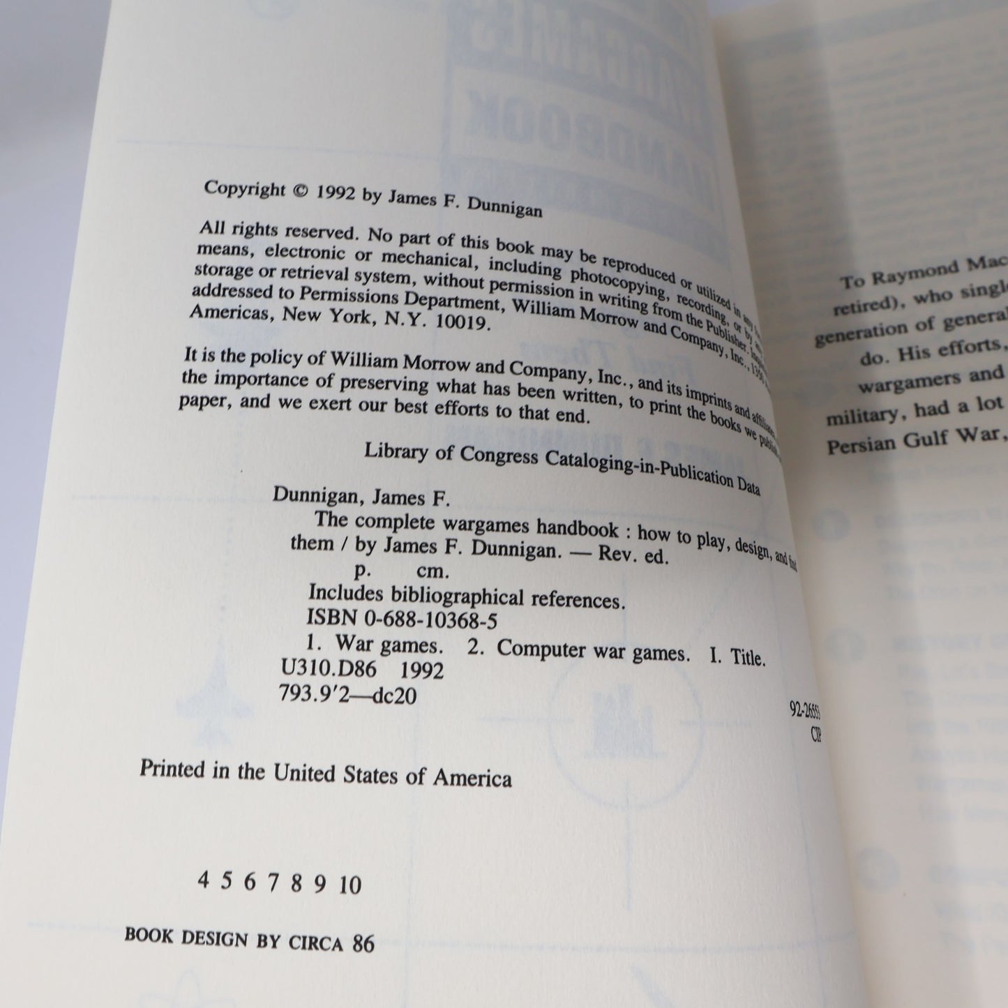 The Complete Wargames Handbook How to Play Design and Find Them Dunnigan 1992 PB