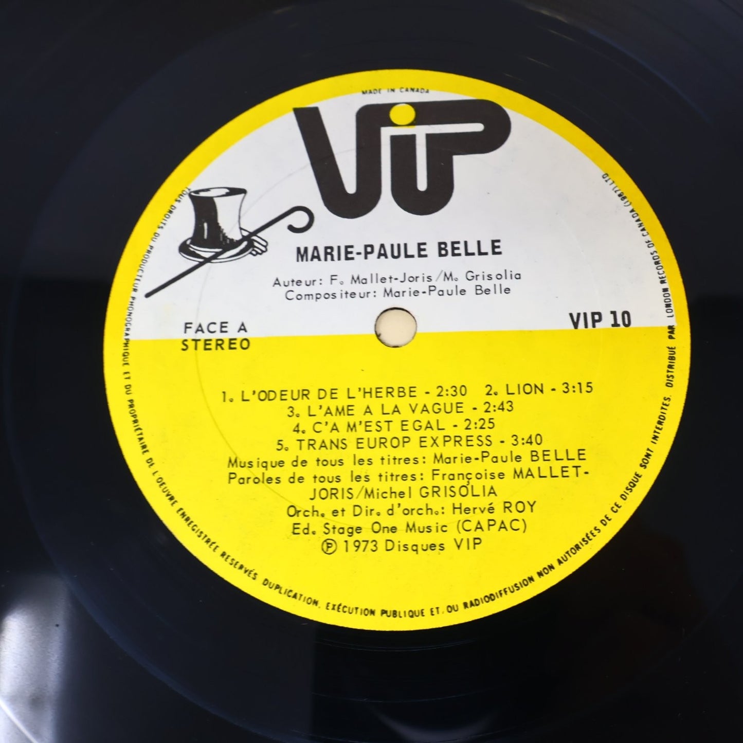 Marie-Paule Belle Éponyme Self Titled LP Record 1973 VIP.10 French Chanson 33RPM