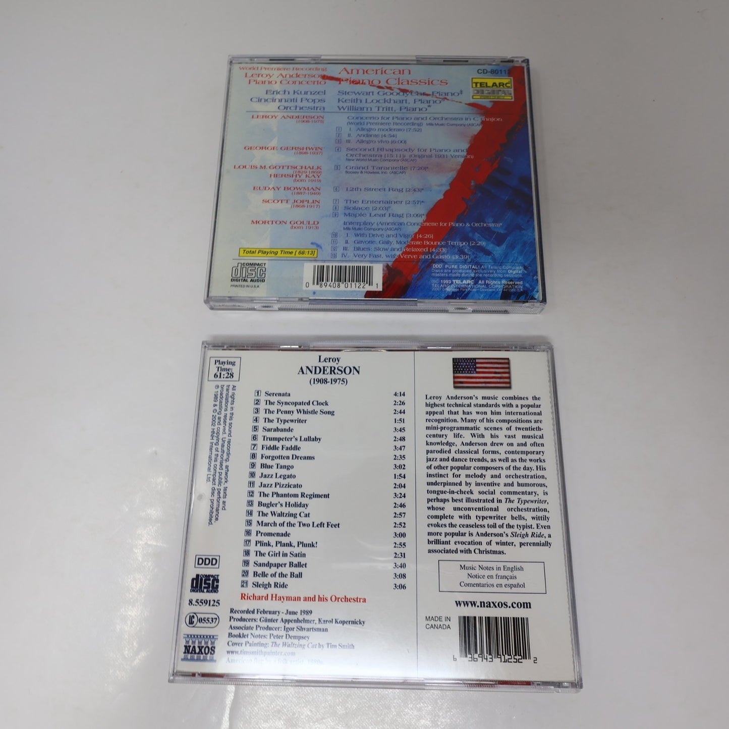 Leroy Anderson 2 CD Lot Orchestral Favourites/American Piano Classics Blue Tango