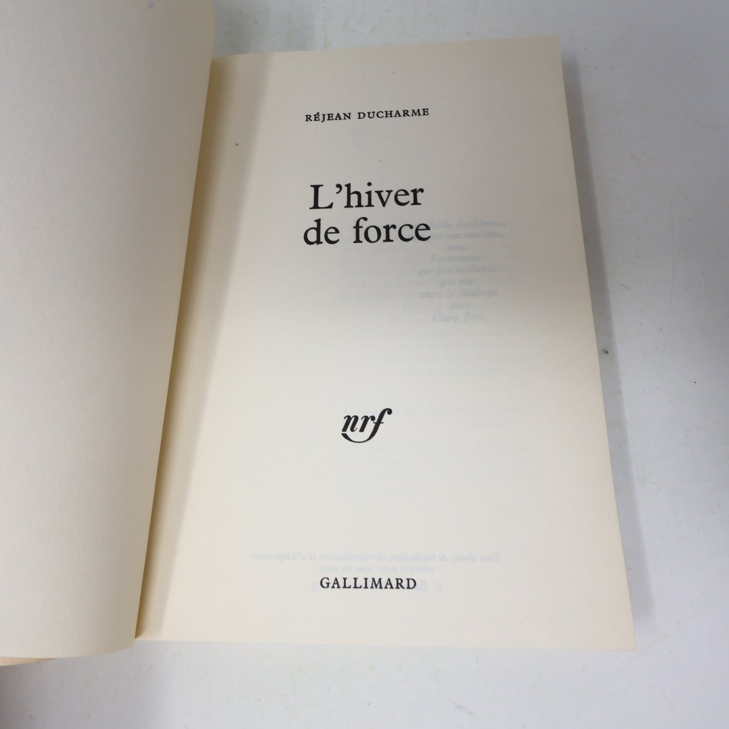 Réjean Ducharme Lot 5 Livres L'Hiver de Force/Dévadé/Nez qui Voque/Va Savoir PB