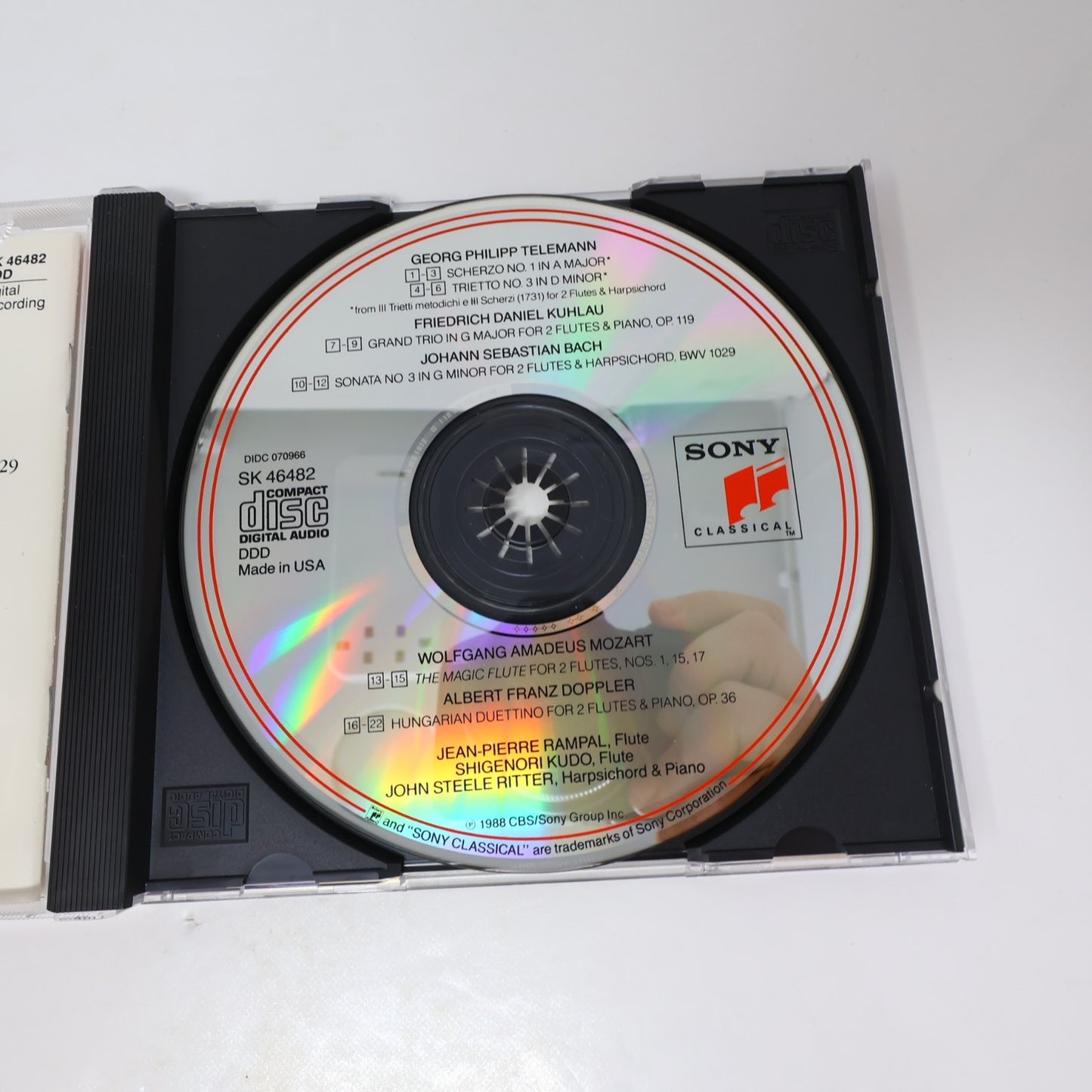 Rampal & Kudo Play Telemann/Kuhlau/Bach/Mozart/Doppler CD Ritter Sony SK 46 482