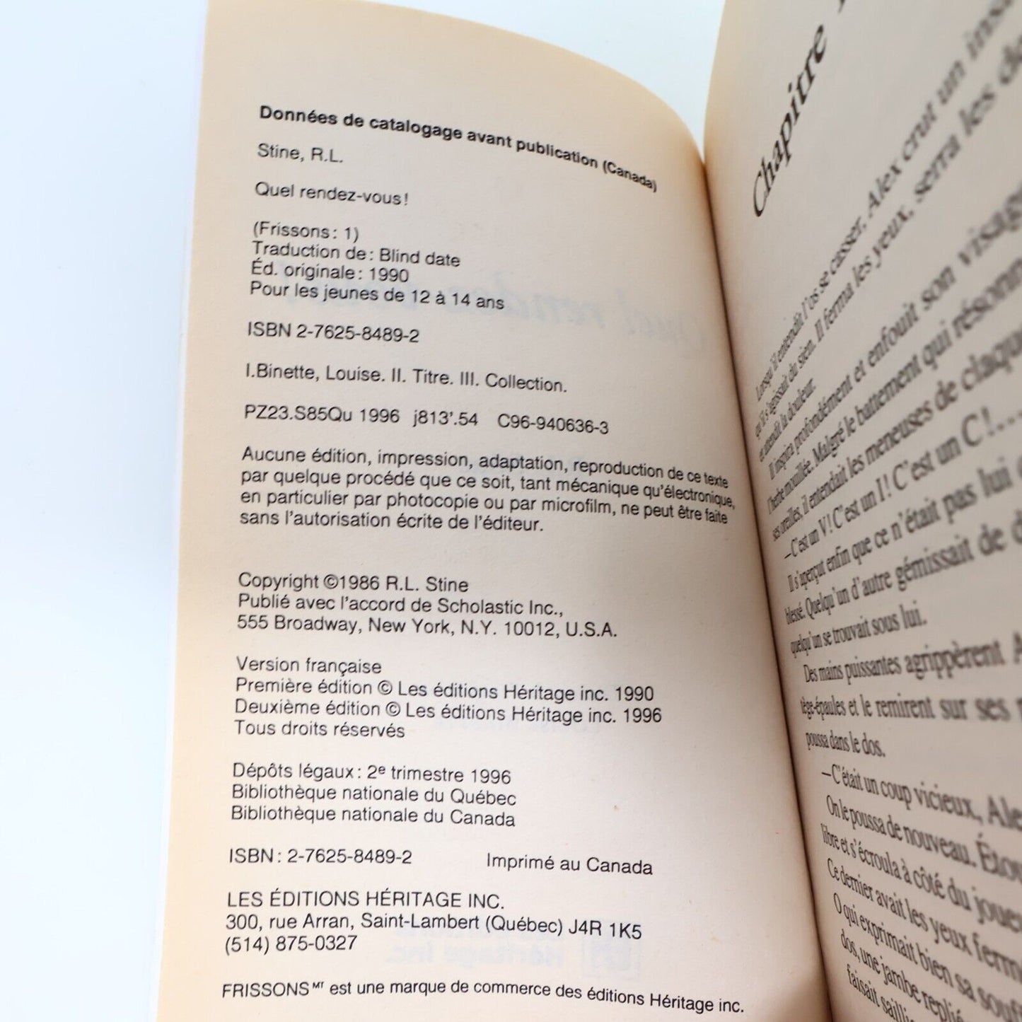 Lot 9 Livres Frissons Stine/Lerangis/Pike EH Français French La Gardienne Ados